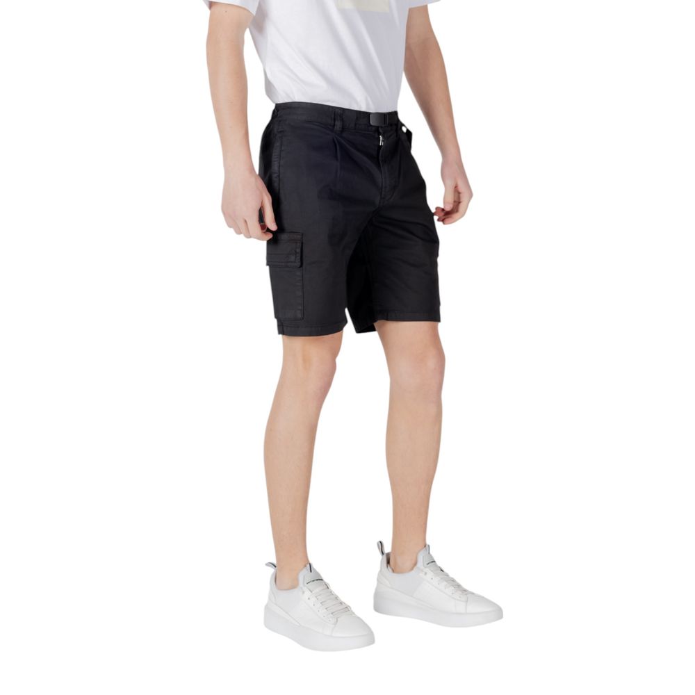 Black Cotton Bermuda Shorts