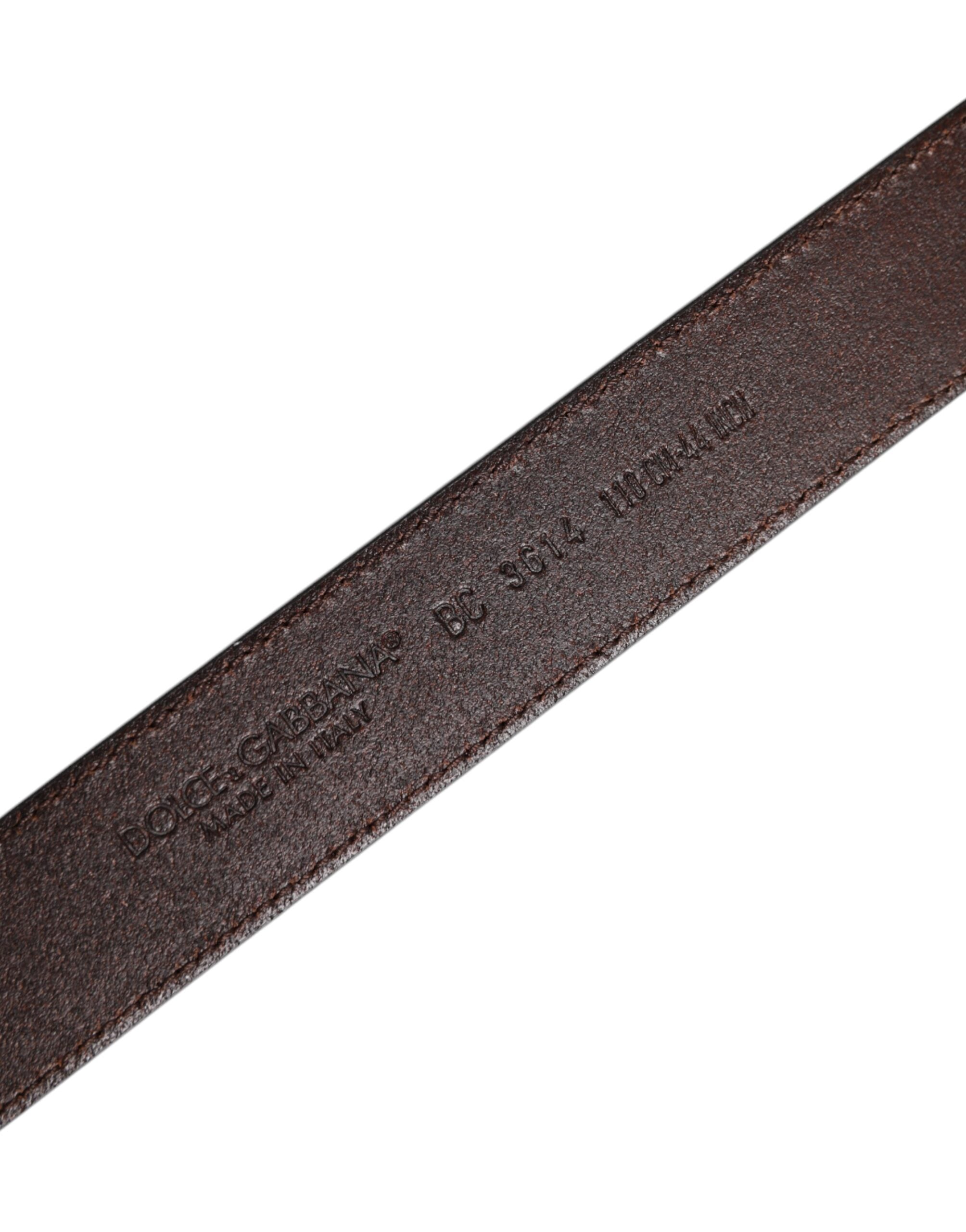 Dark Brown Leather Antique Silver Buckle Belt