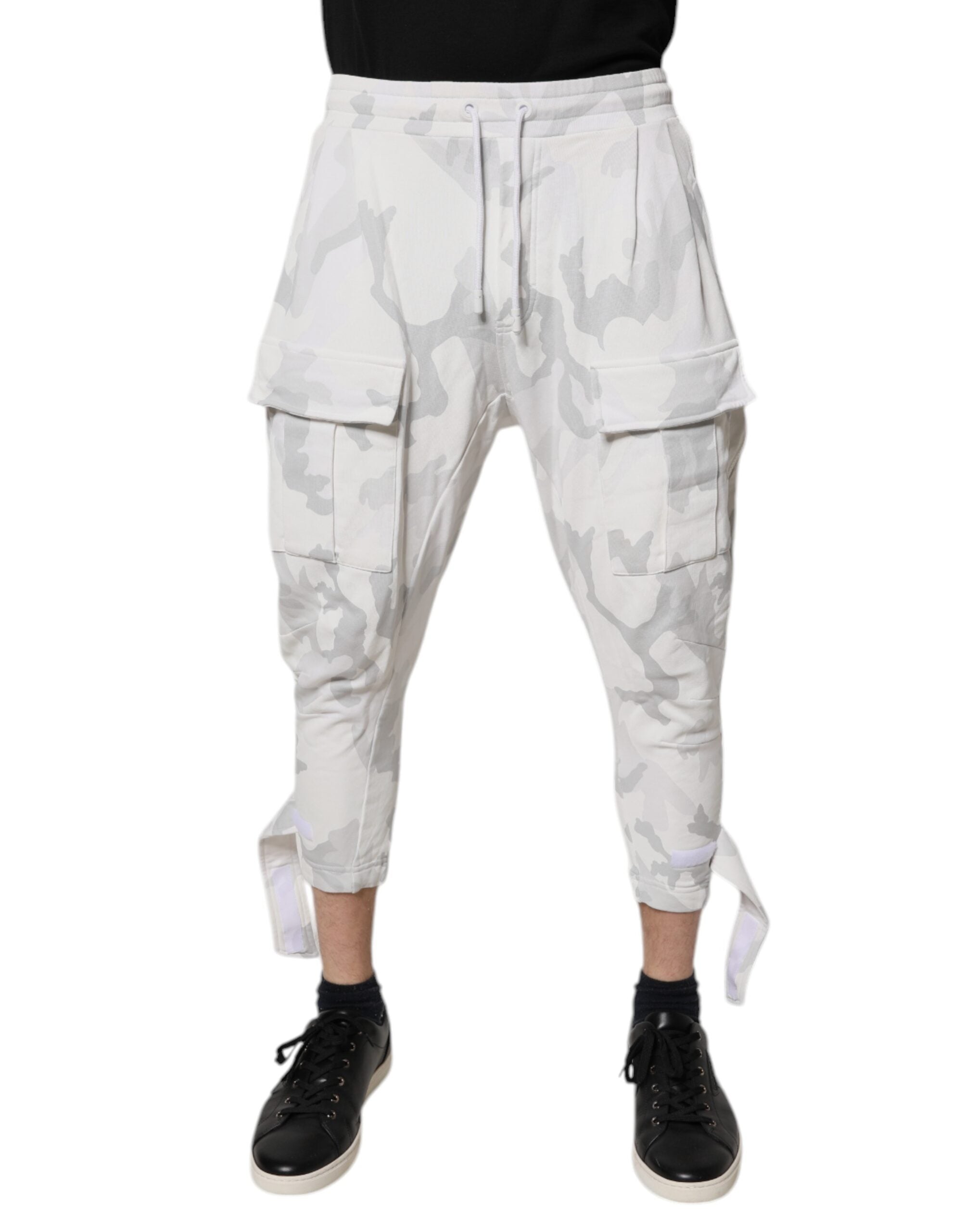White Camouflage Cargo Jogger Sweatpants Pants