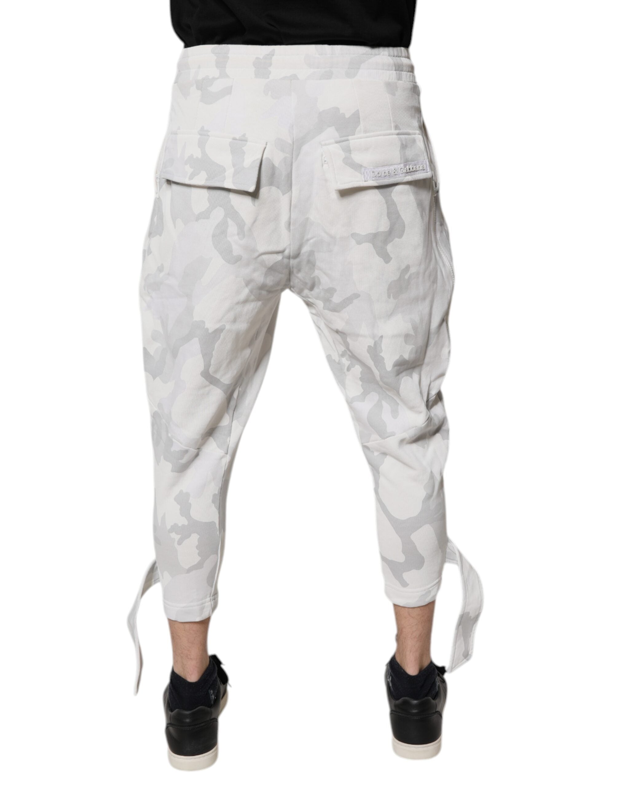 White Camouflage Cargo Jogger Sweatpants Pants