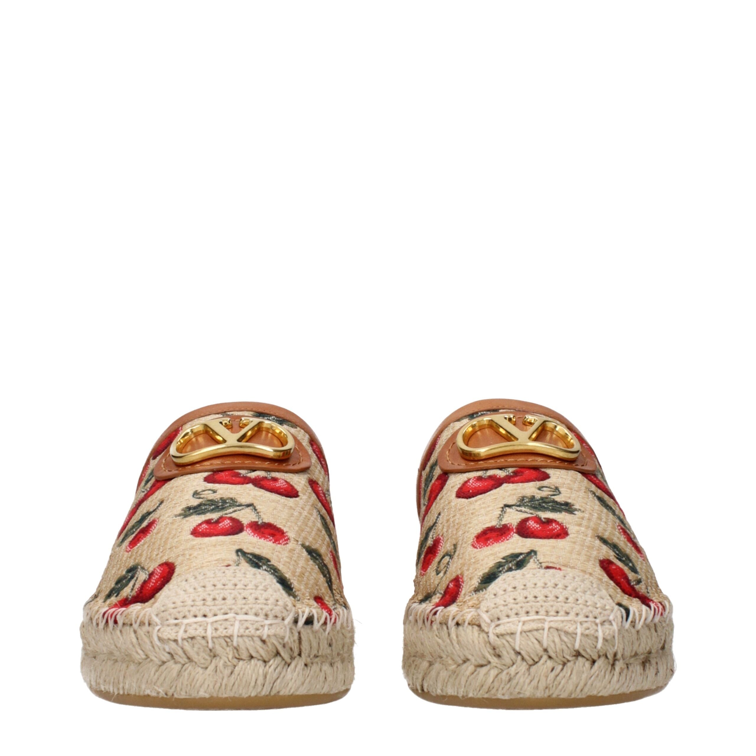 Beige Raffia Slippers