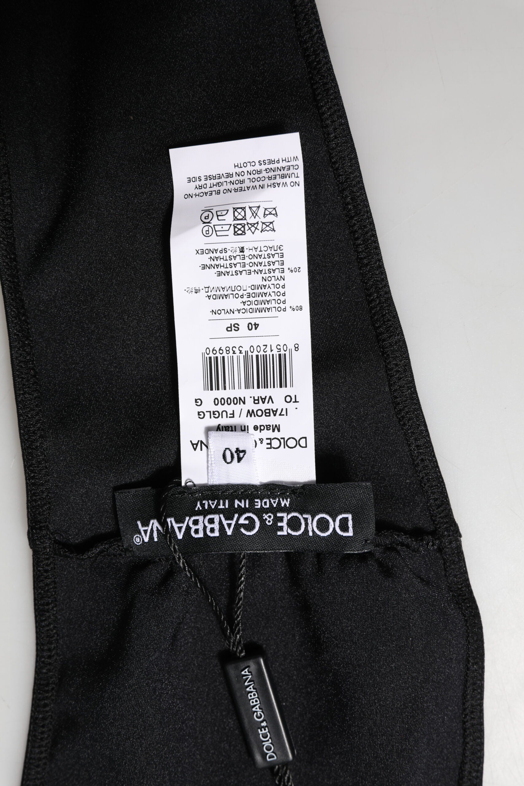 Black Nylon Blend Bandeau Strapless Tube Top