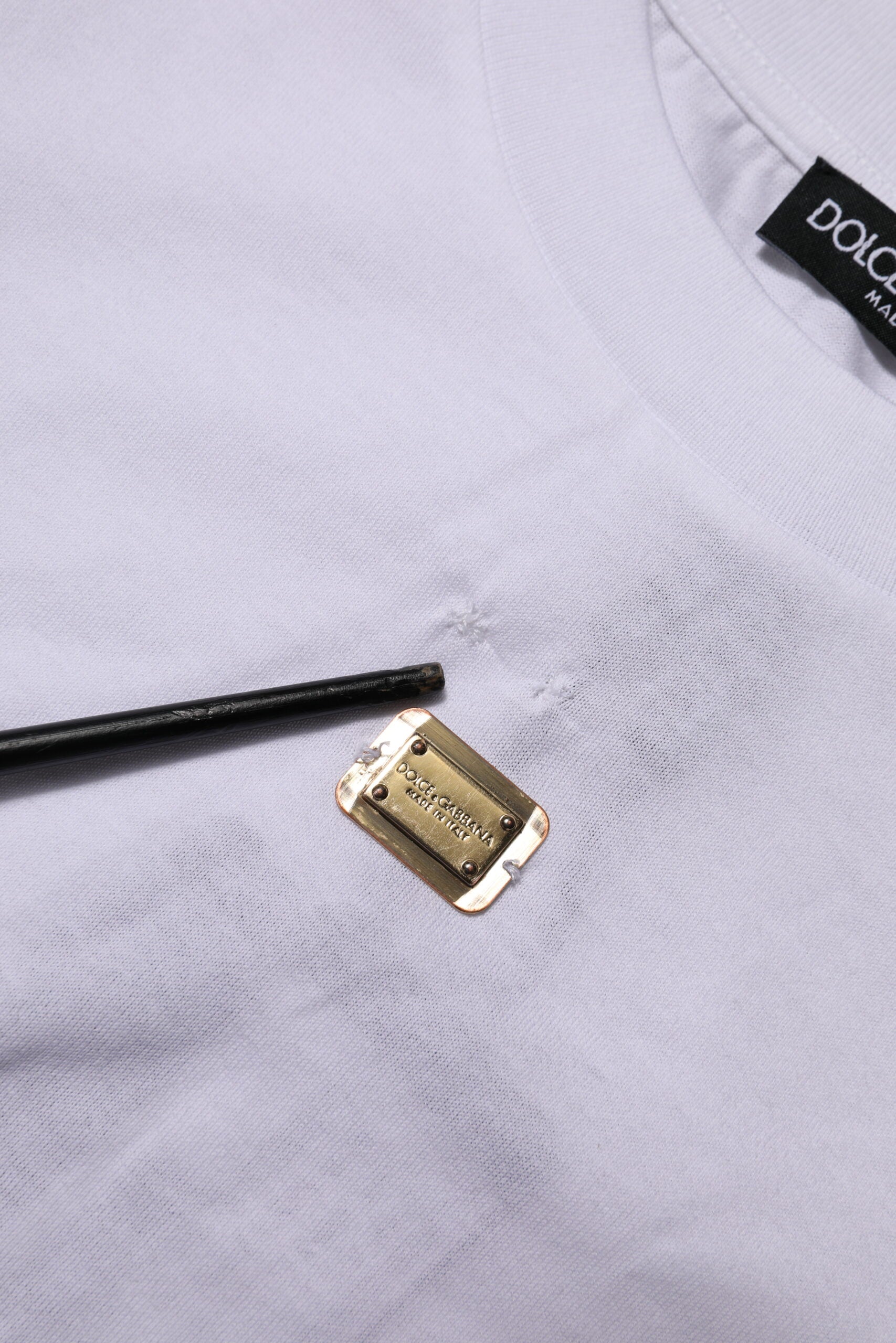 T-Shirt White Cotton Round Neck Short Sleeves I