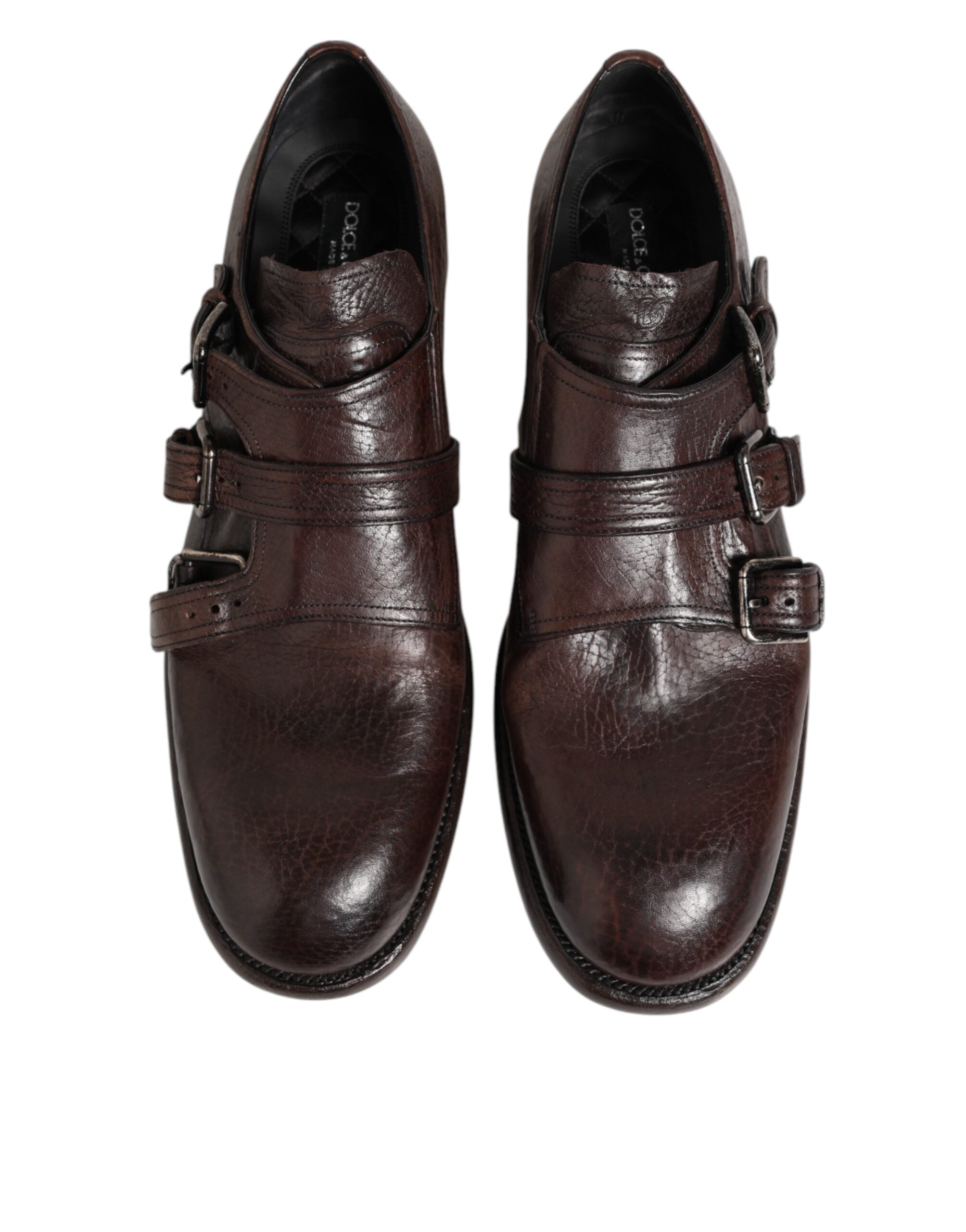 Brown Leather Monk Strap Formal Derby Shoes