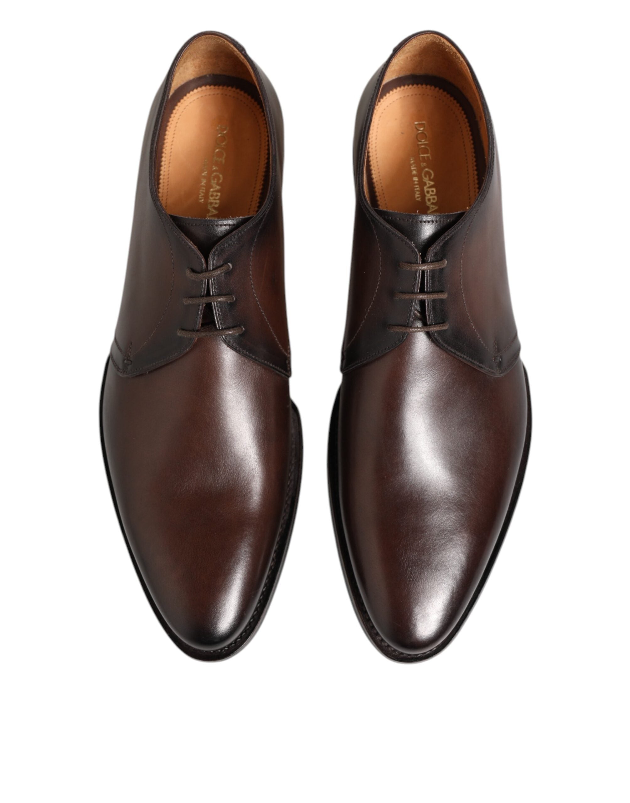 Brown Leather Lace Up Dress Men Derby Shoes