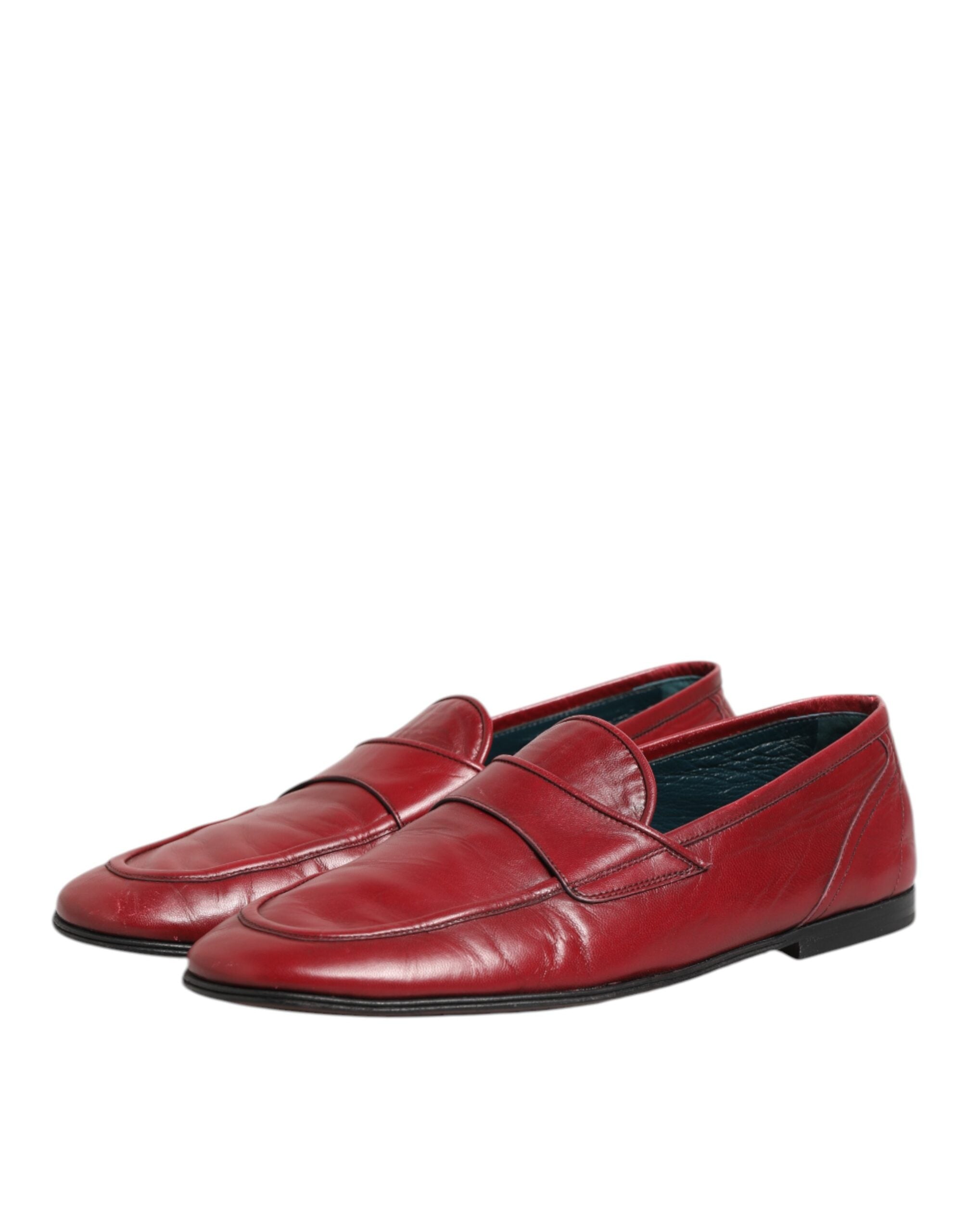 Red Leather Slip On Dress Men Loafers Shoes