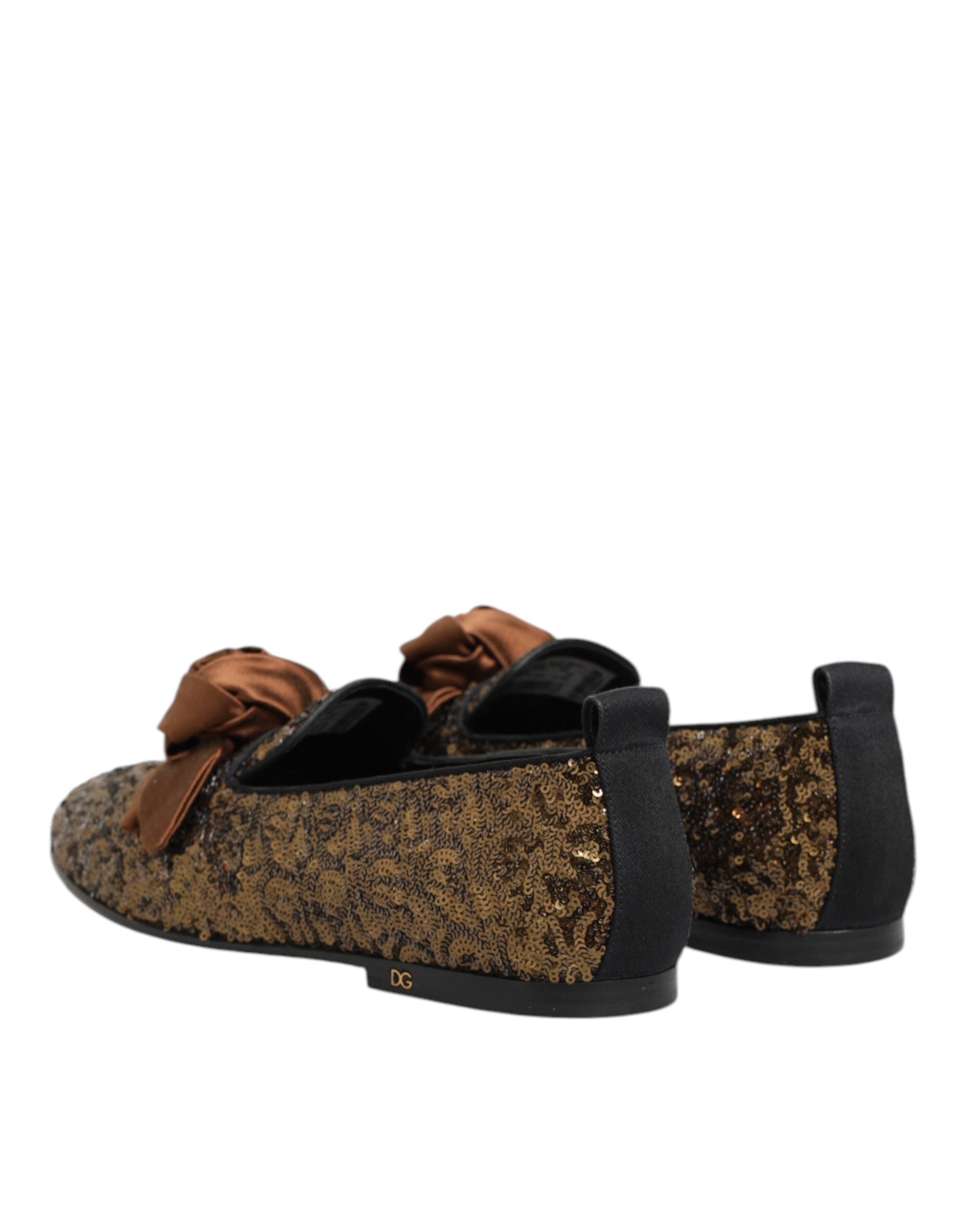 Gold Sequined Slip On Loafers Men Dress Shoes