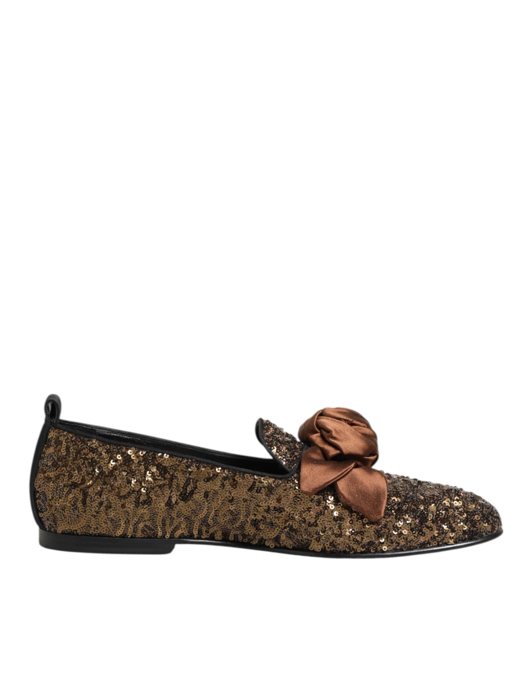 Gold Sequined Slip On Loafers Men Dress Shoes