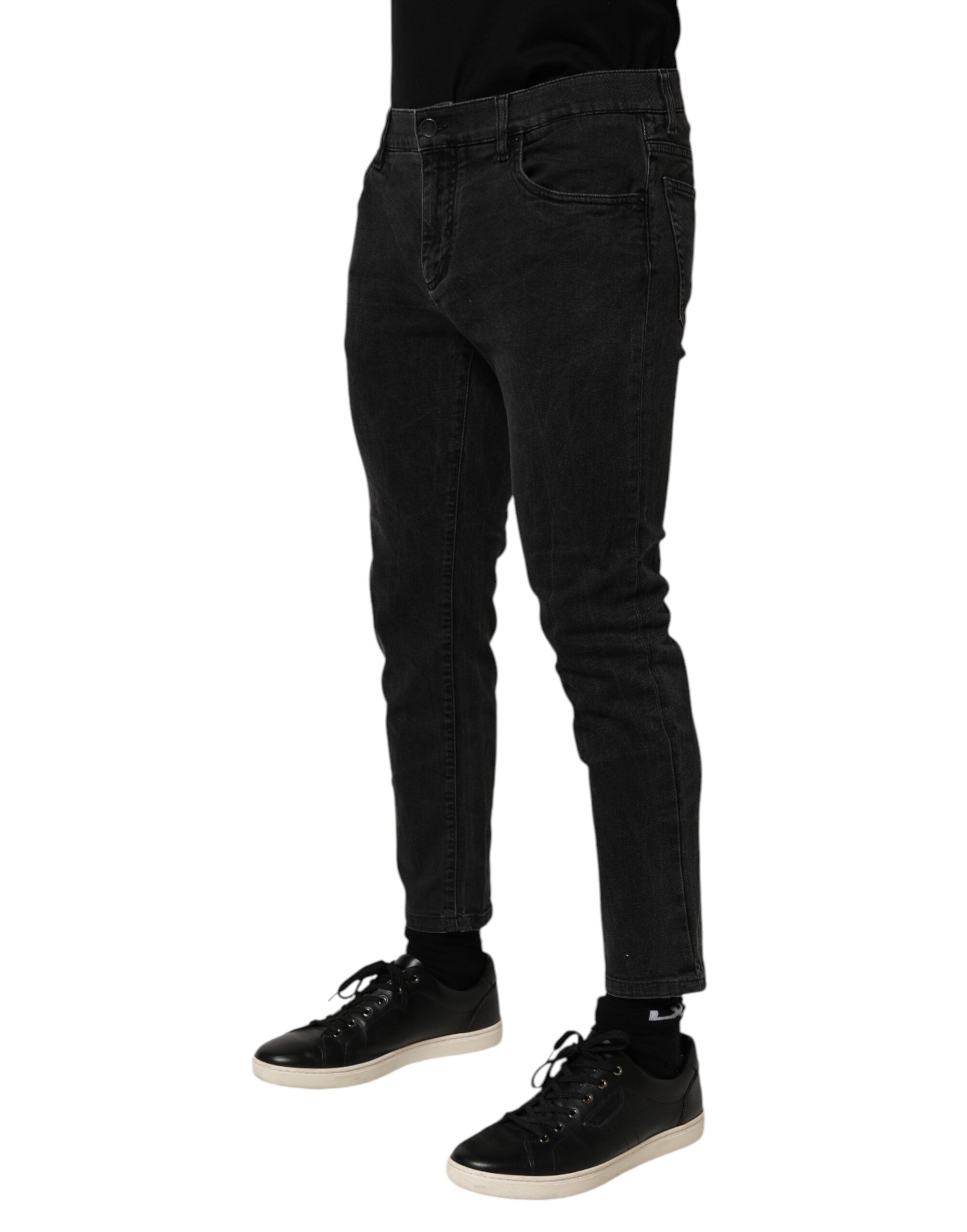 Dark Gray Cotton Stretch Denim Trouser Jeans