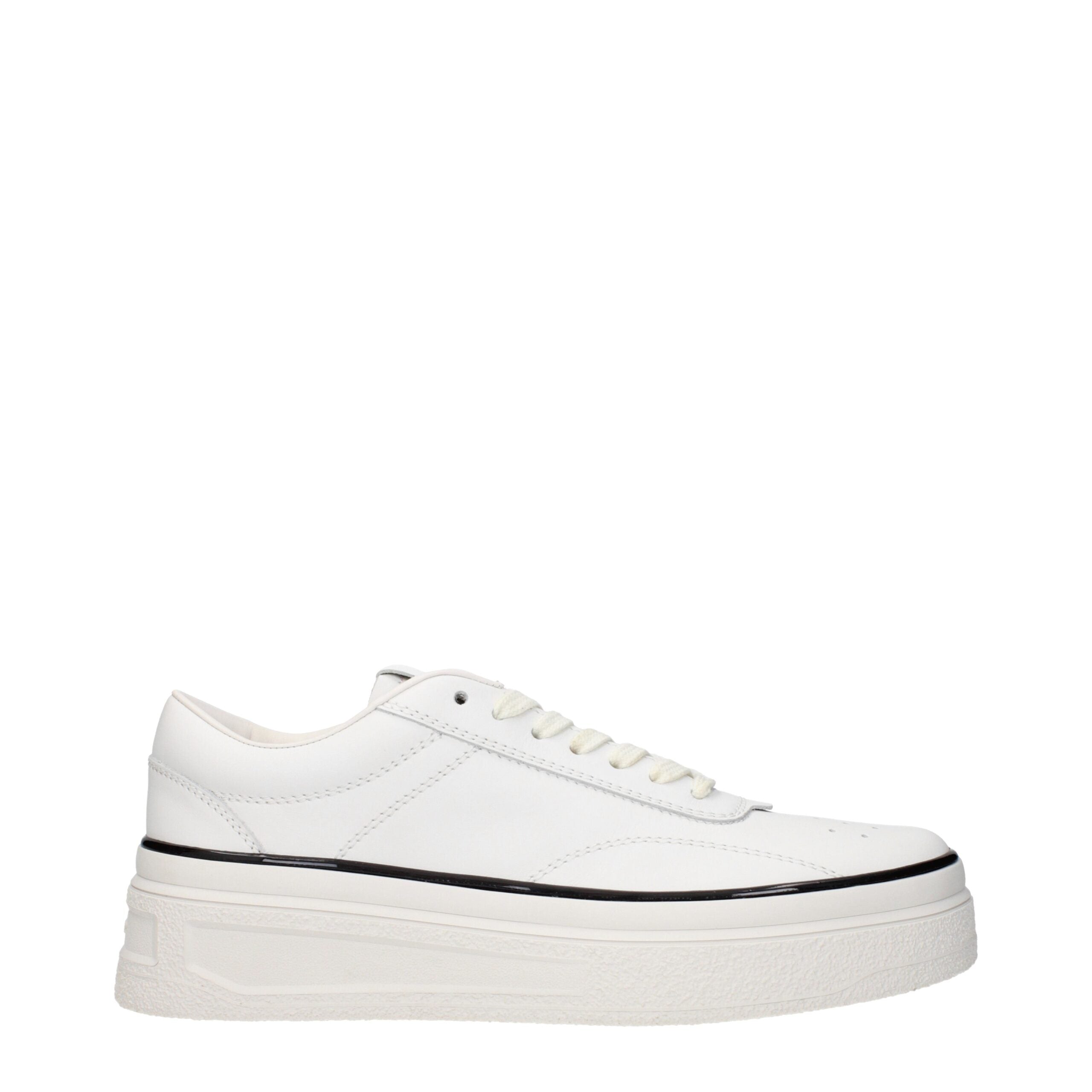 White Leather Platform Sneakers