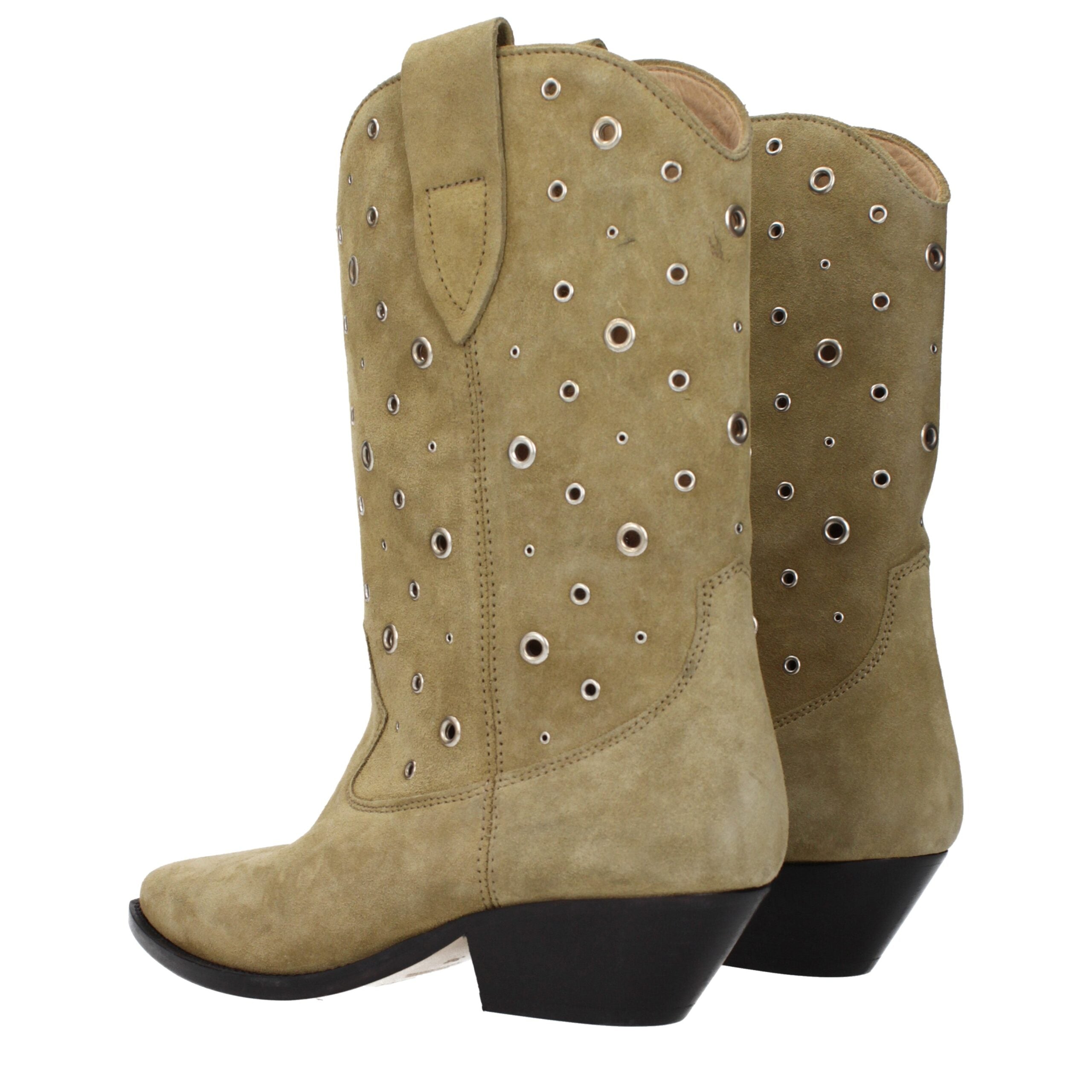 Beige Leather Ankle Boots