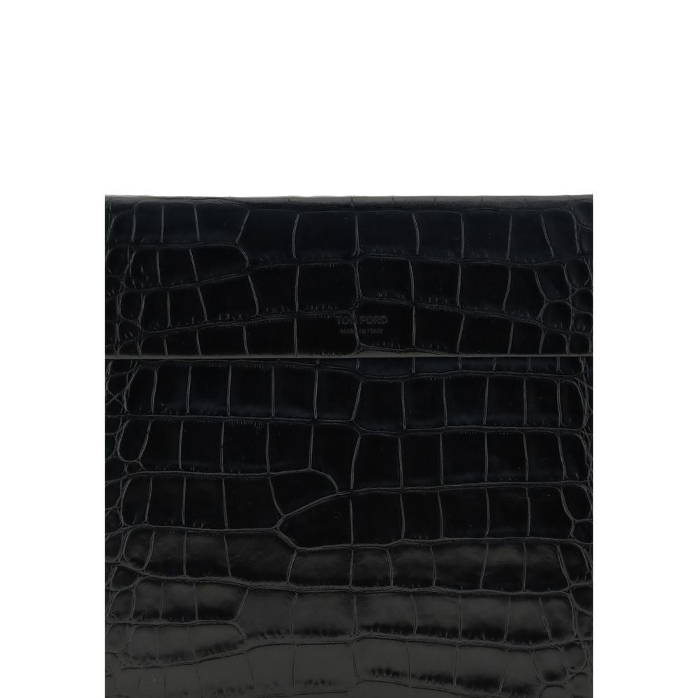 Black Leather Clutch Bag