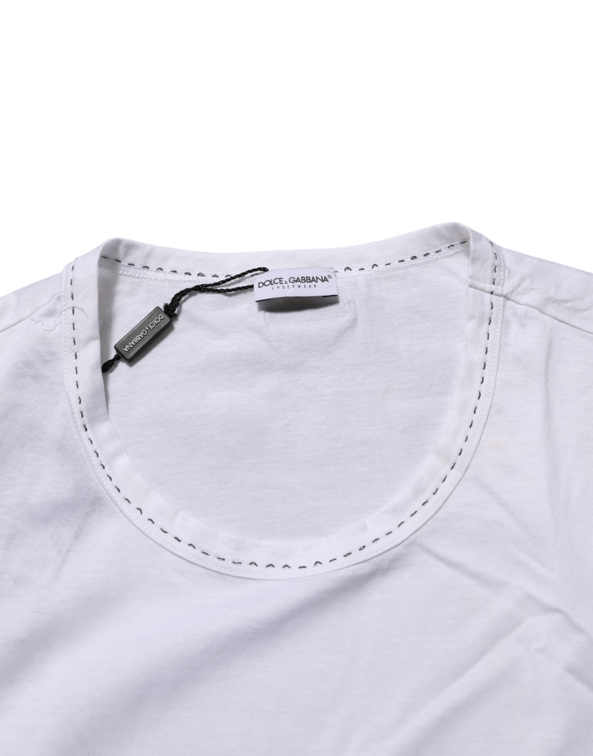 White Cotton Crew Neck Underwear Tee T-shirt