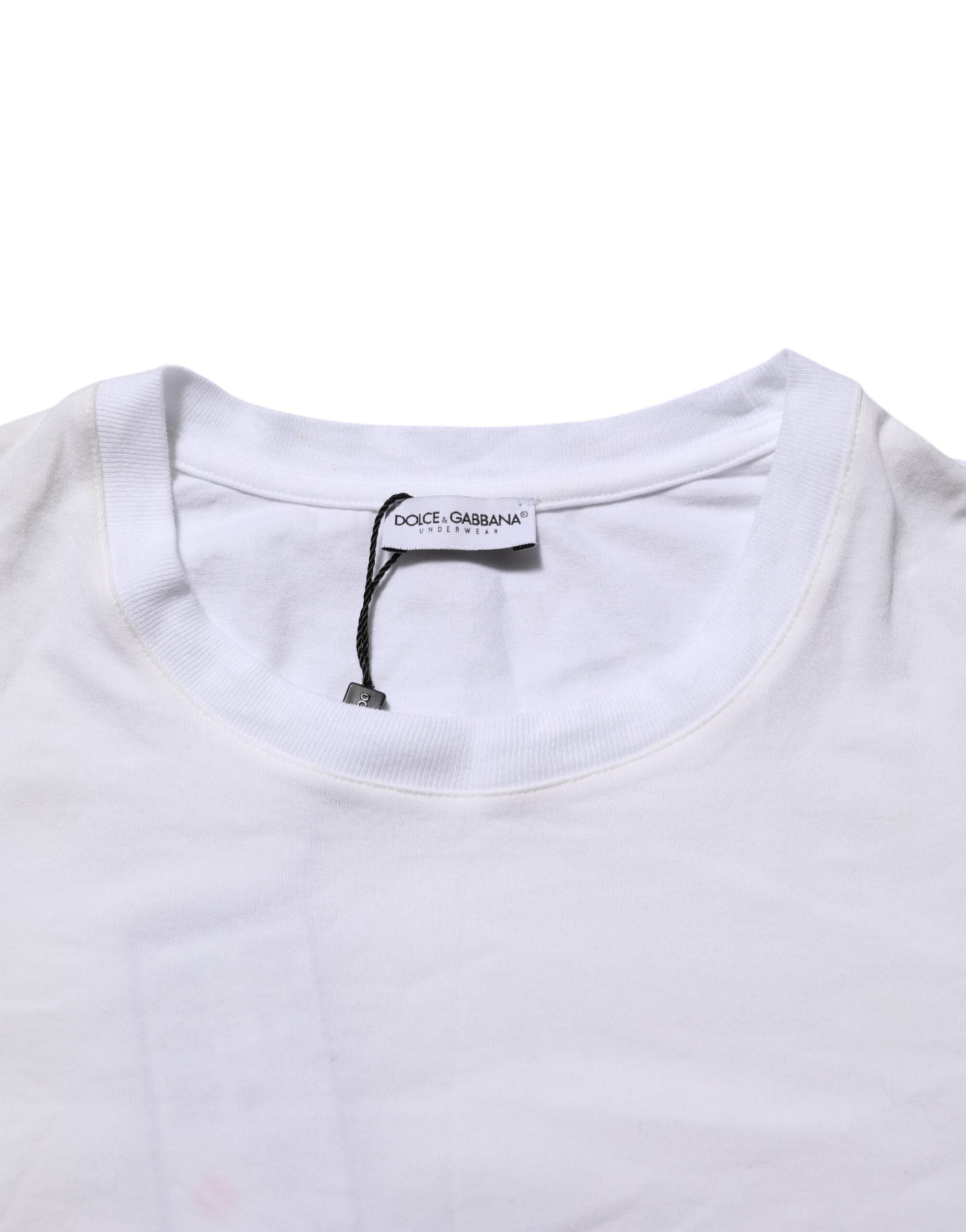 White Cotton Round Neck Underwear T-shirt