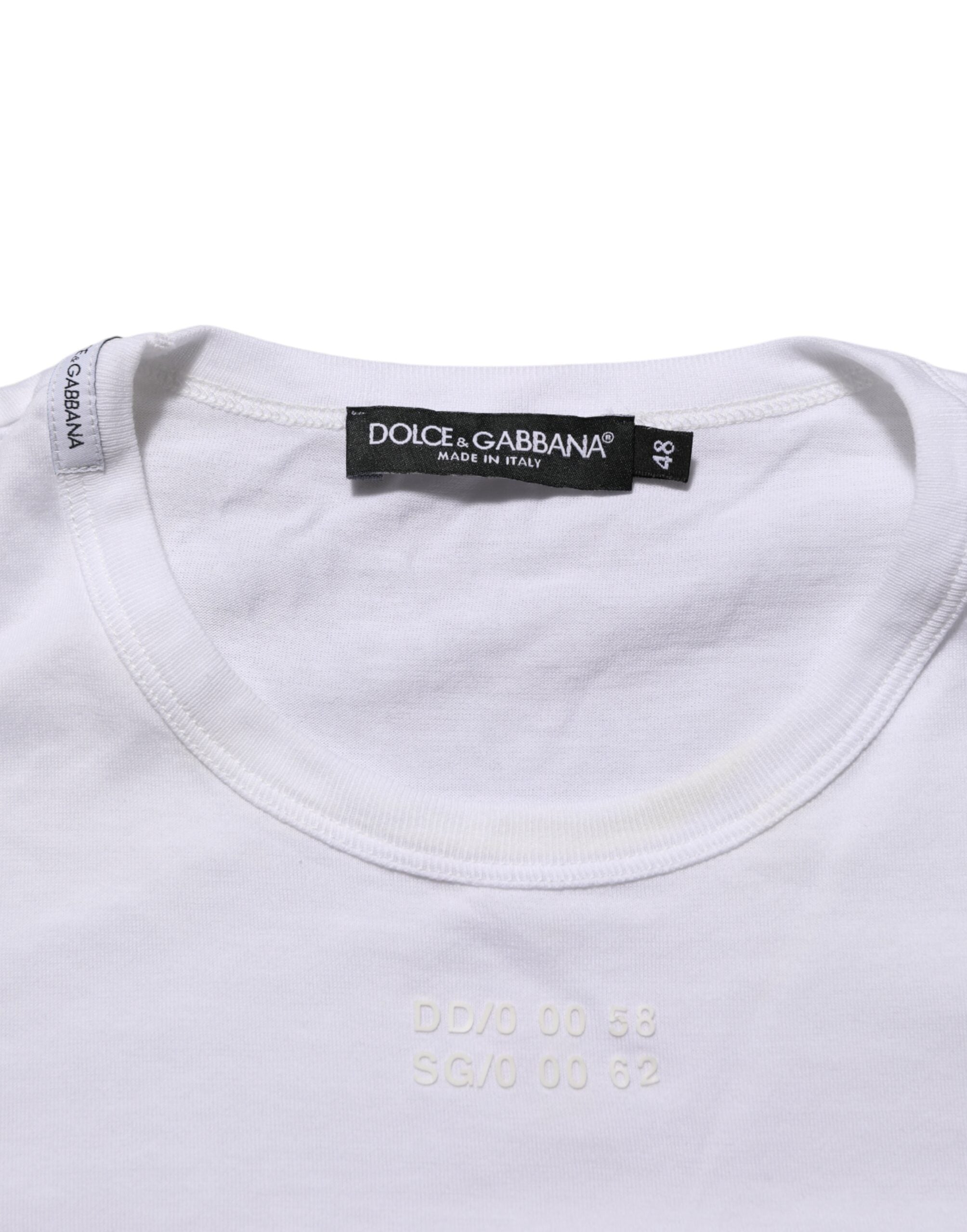 White Cotton Pocket Crew Neck Men Tee T-shirt