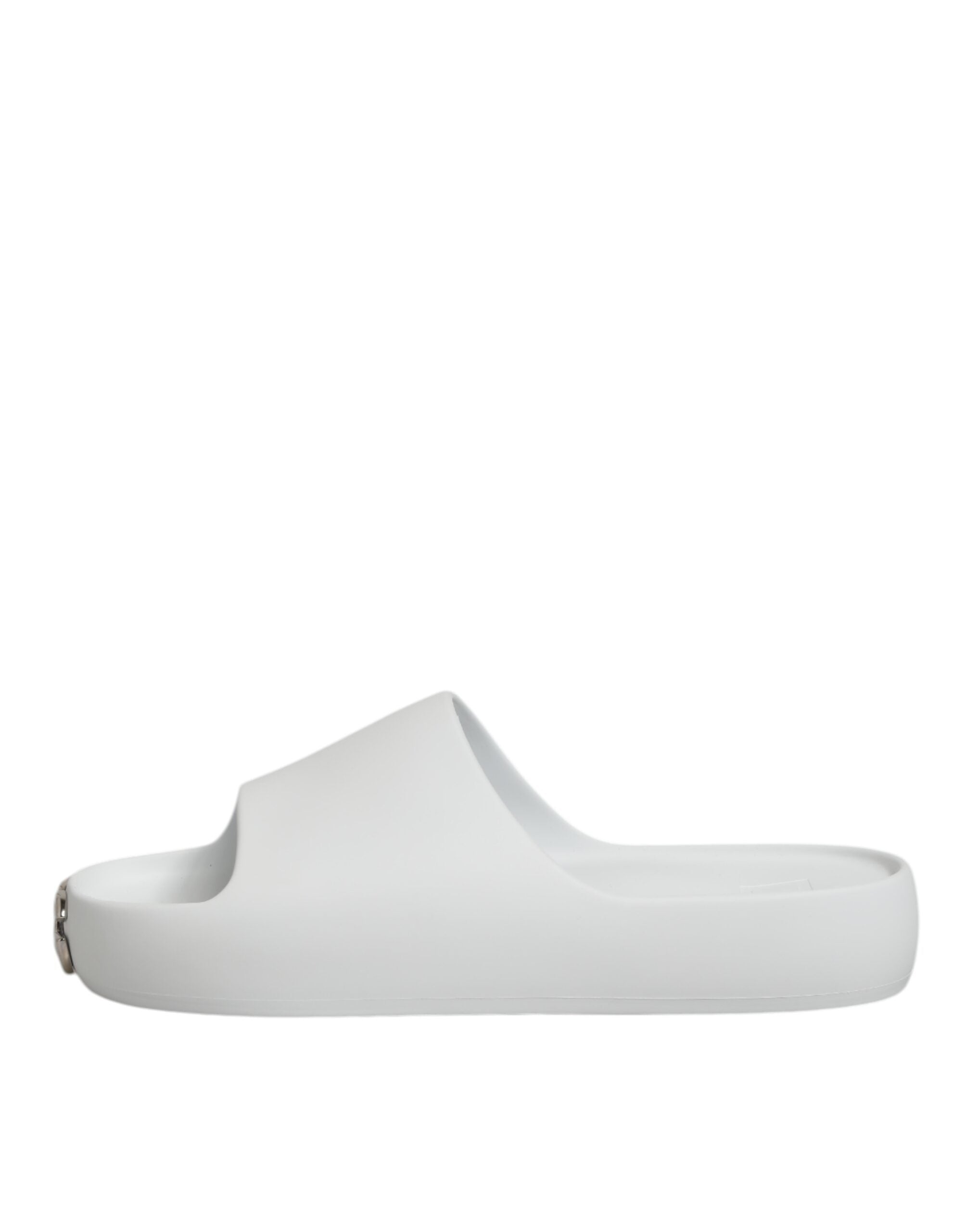 White Logo Slides Sandals Men Beachwear Shoes