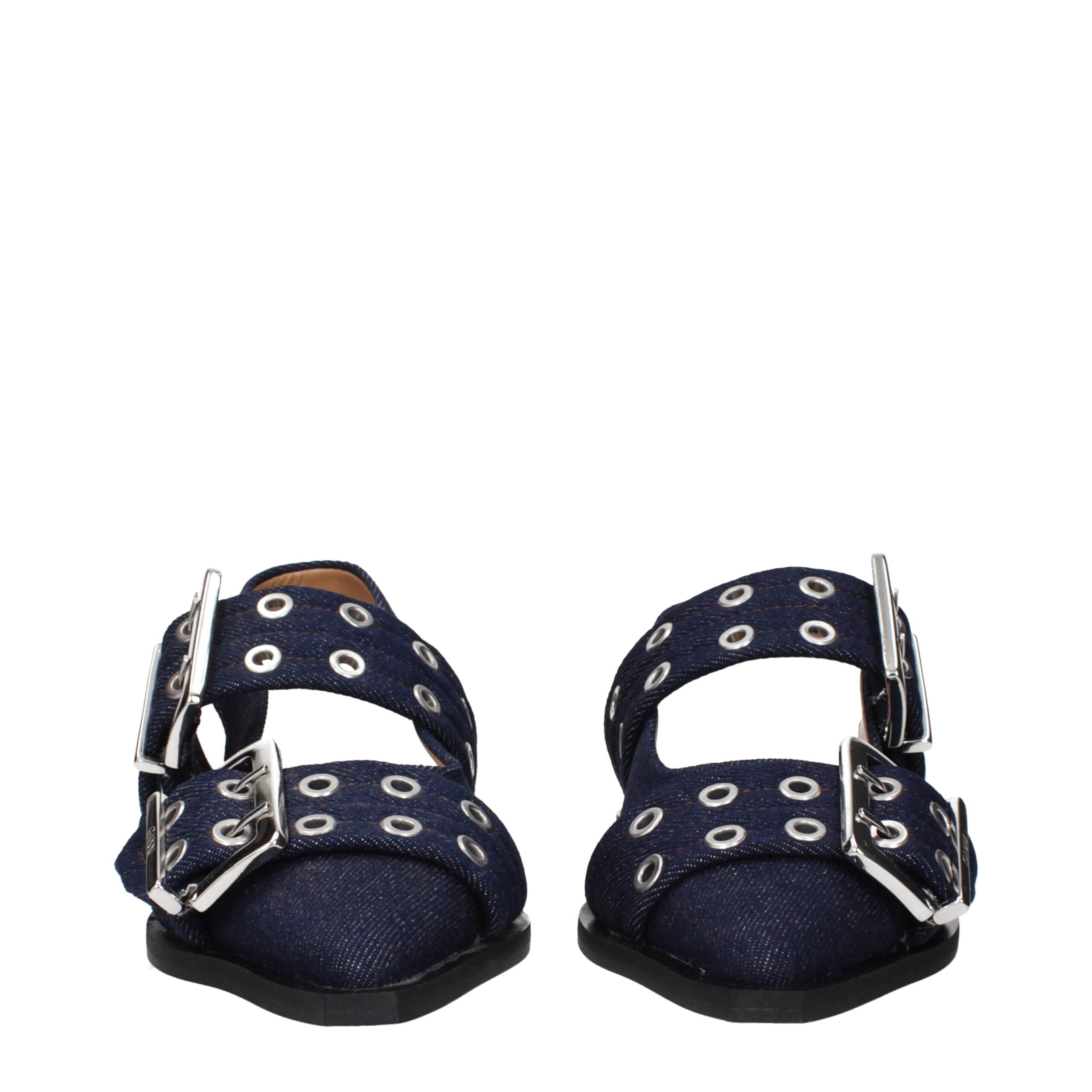 Blue Fabric Sandals