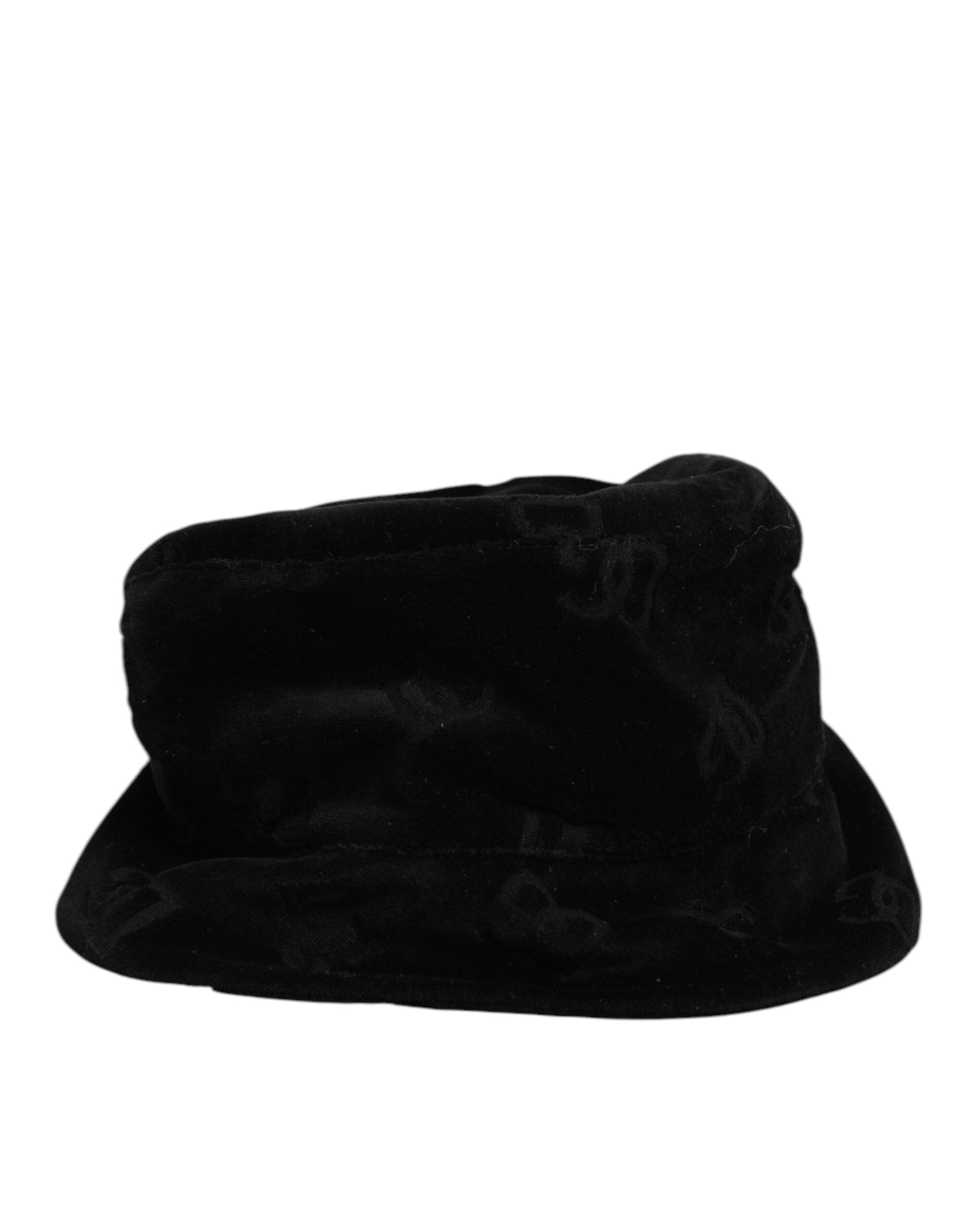 Black Cotton Suede Bucket Logo Capello Hat