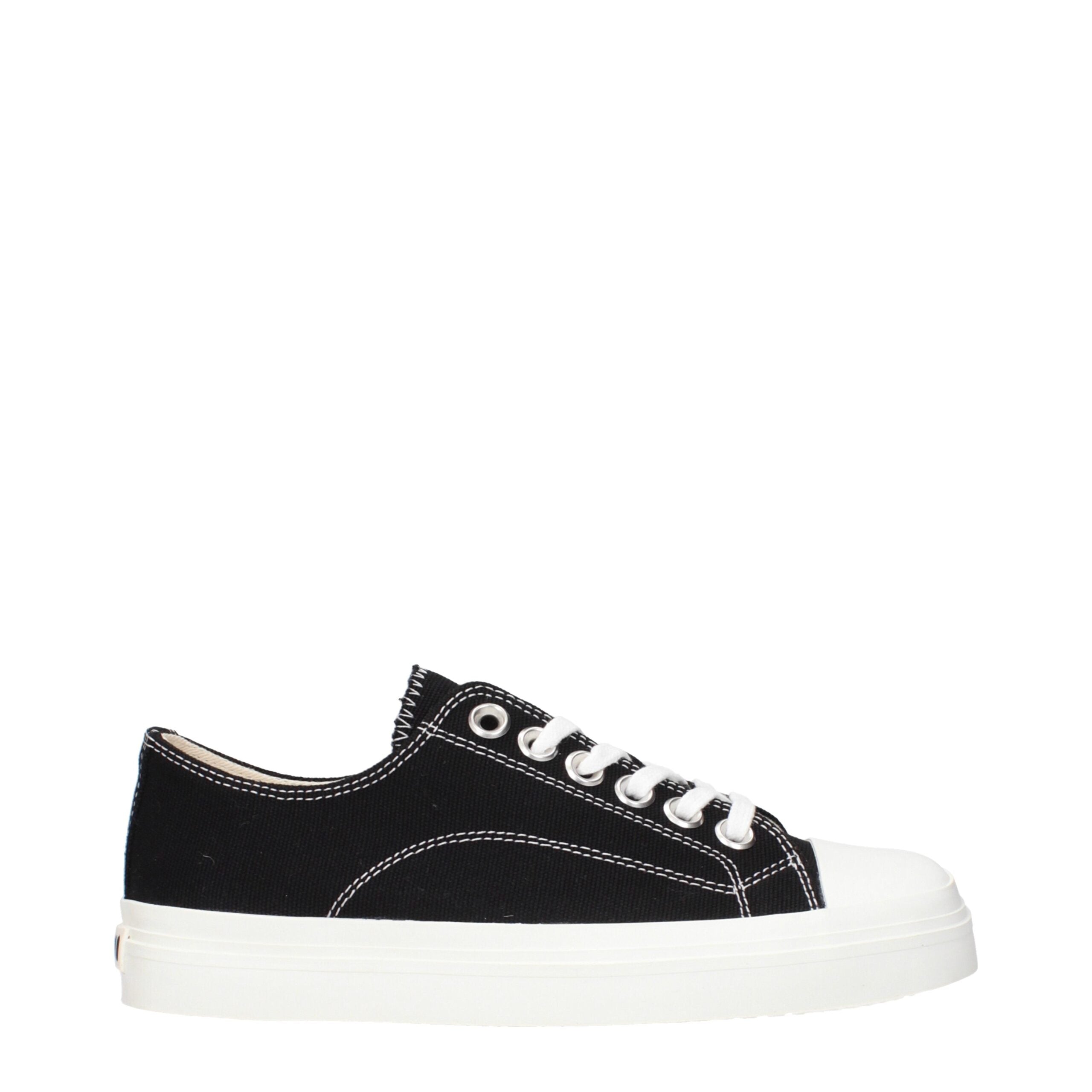 Black Fabric Low Top Sneakers