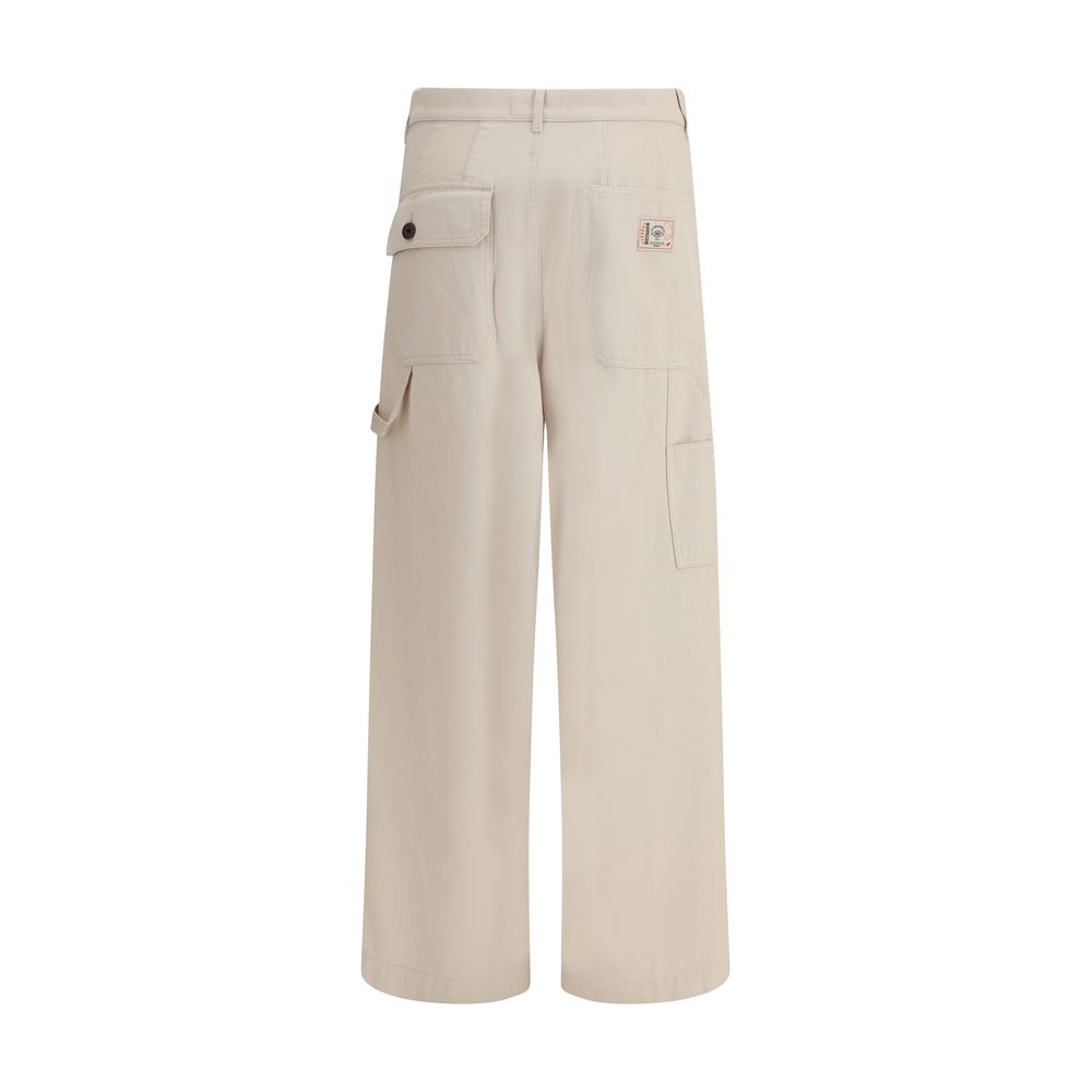 Cream Cotton Cargo Pants