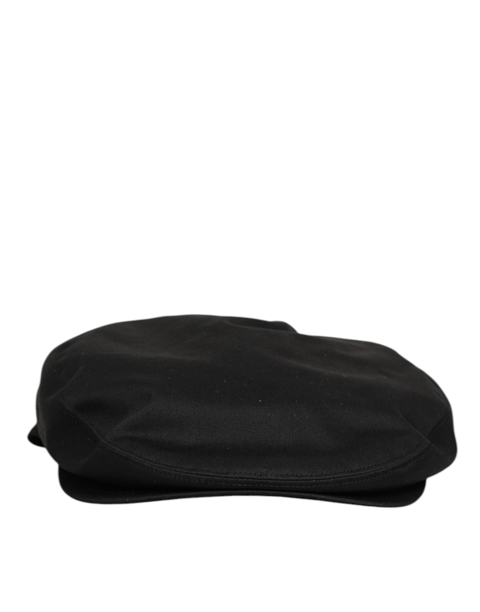 Black Cotton Dg Logo Newsboy Cloth Capello Hat