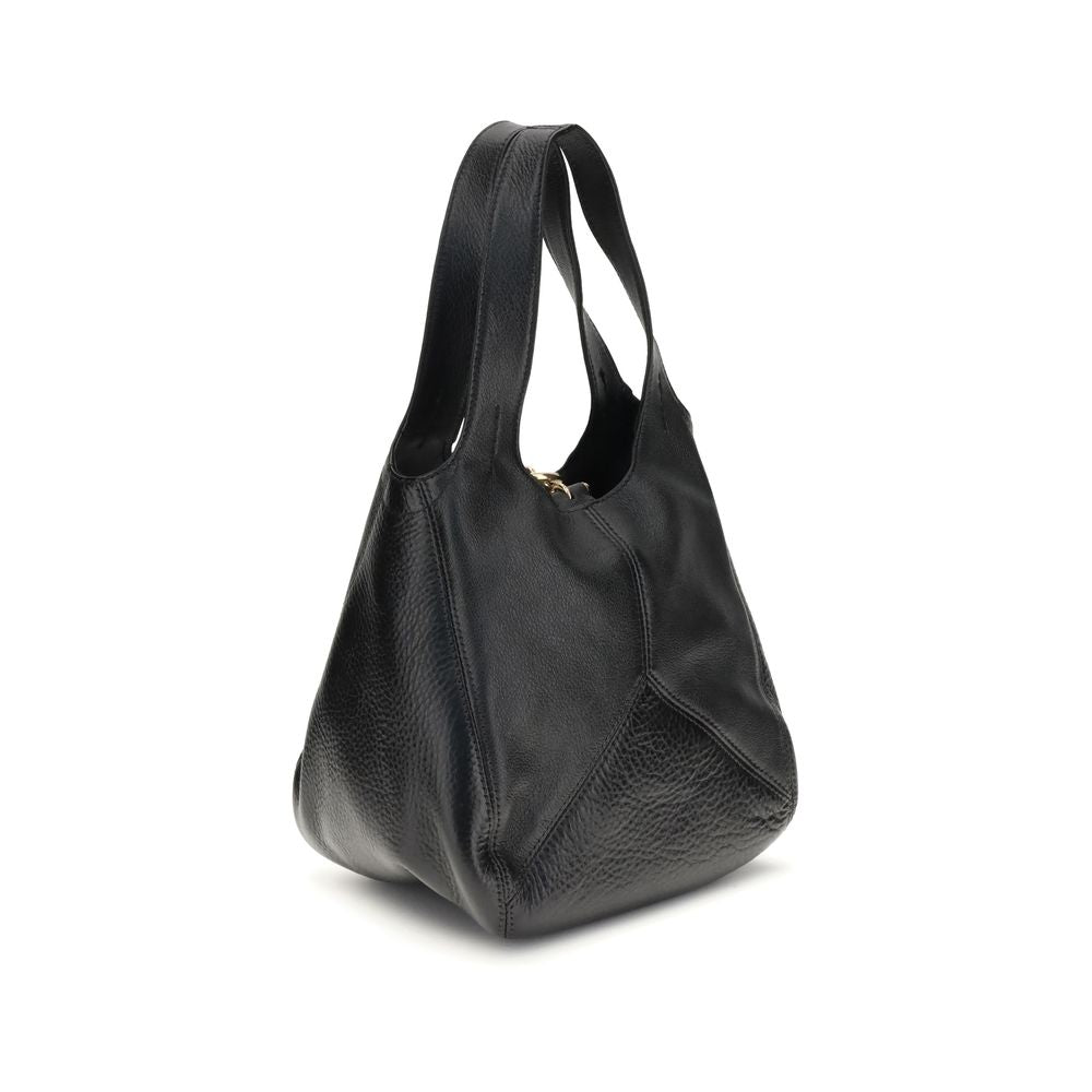 Black Buffalo Leather Shoulder Bag
