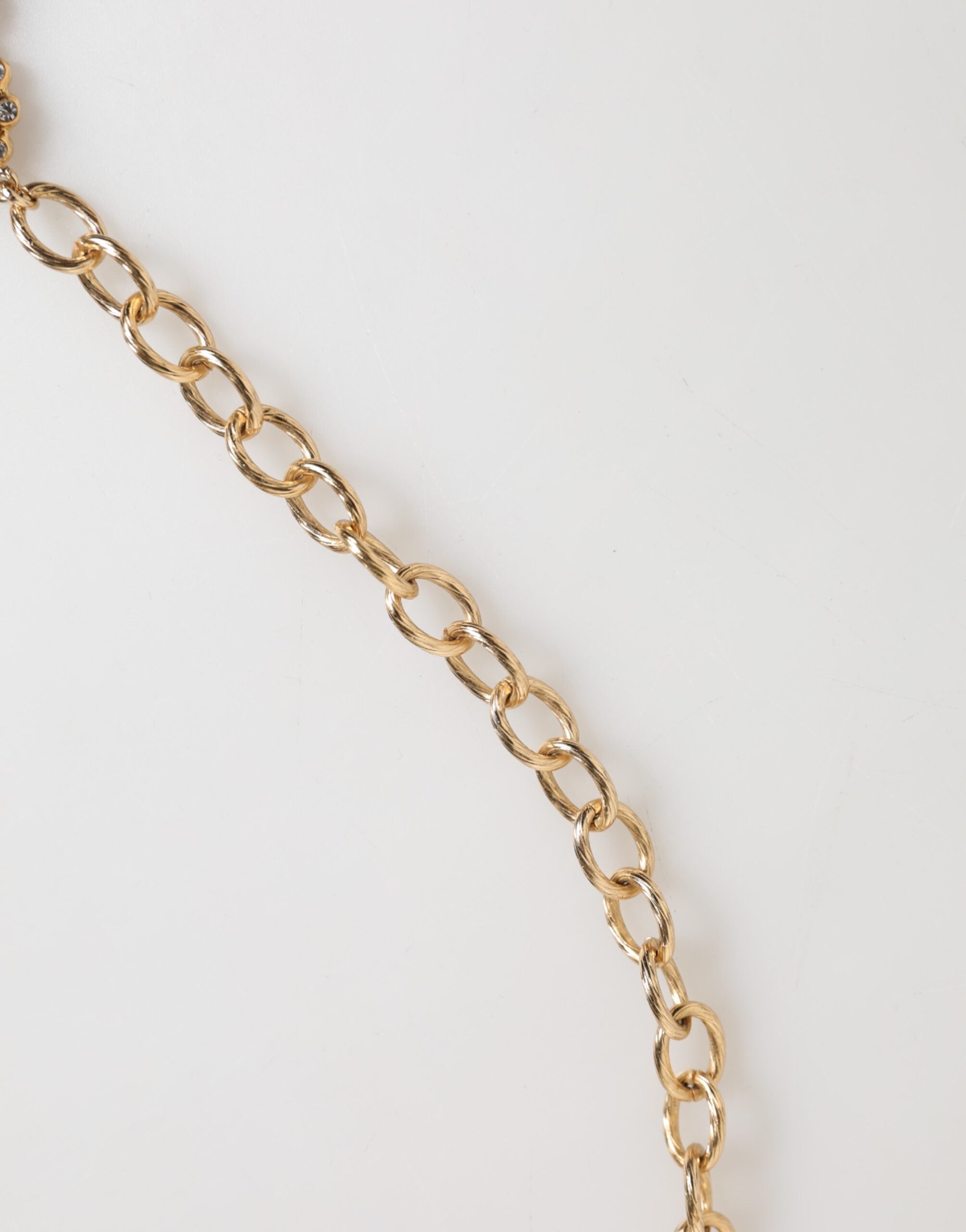 Gold Crystal Clock Pendant Statement Jewelry Necklace