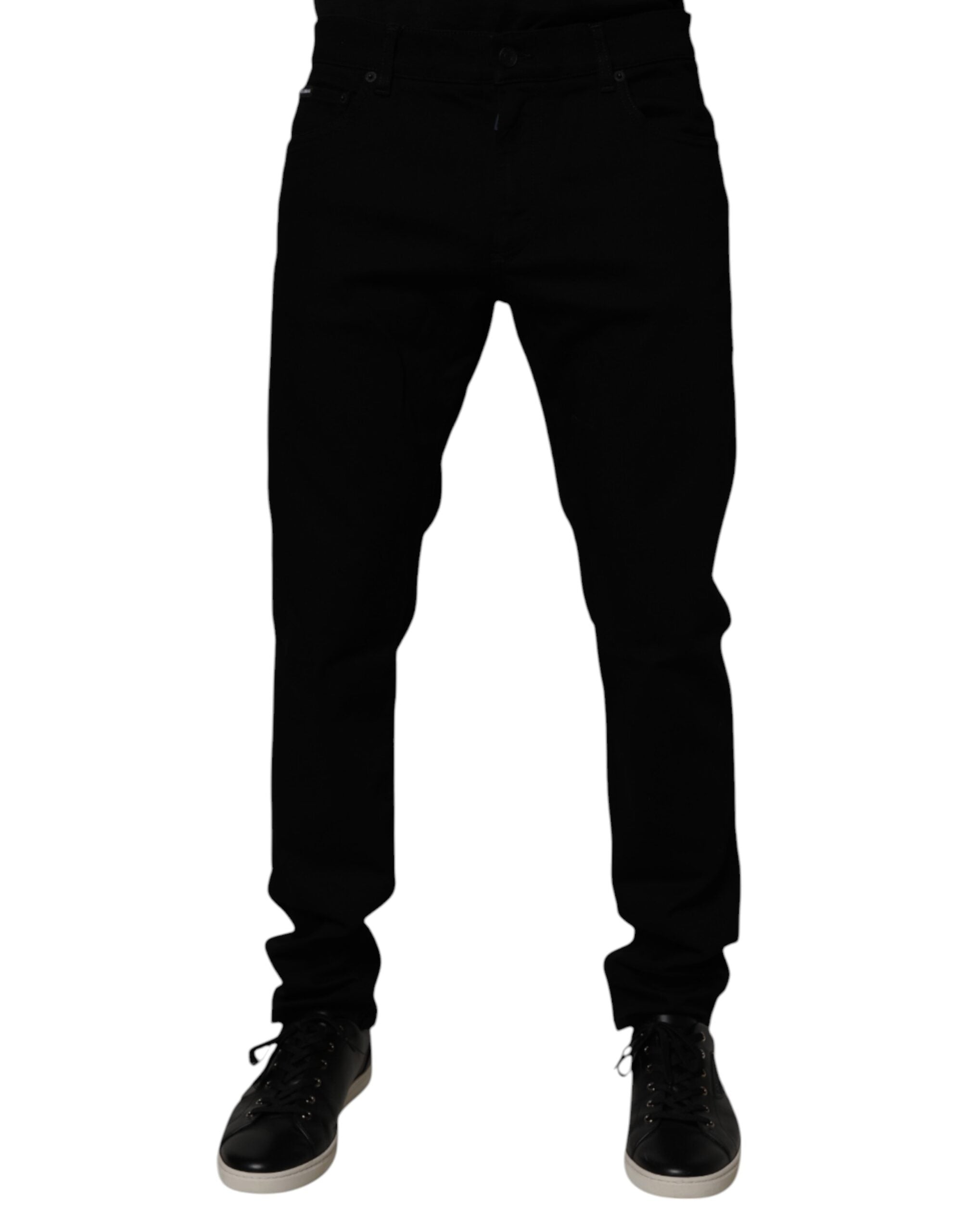 Black Cotton Stretch Skinny Men Denim Jeans