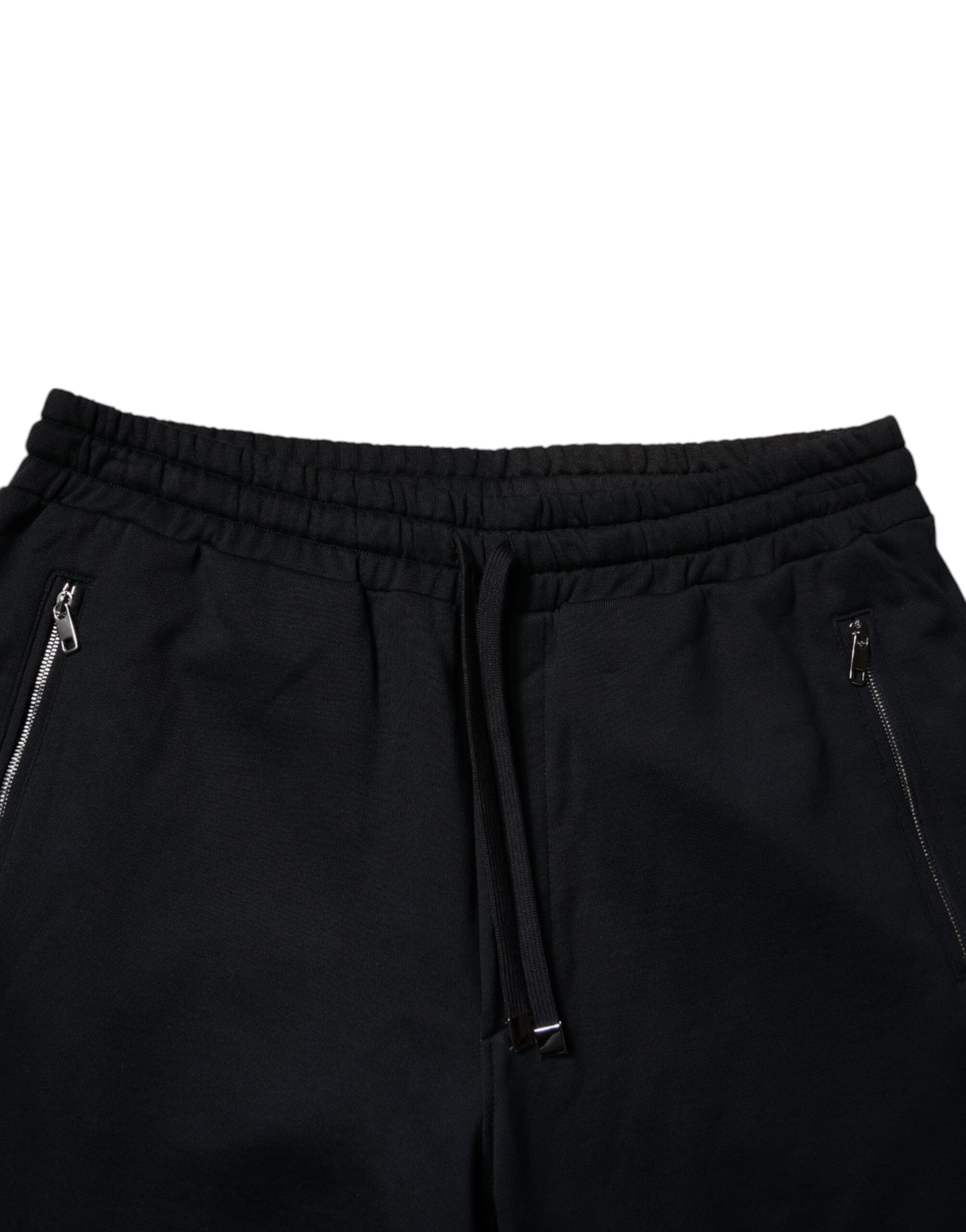 Black Cotton Men Jogger Sweatpants Pants