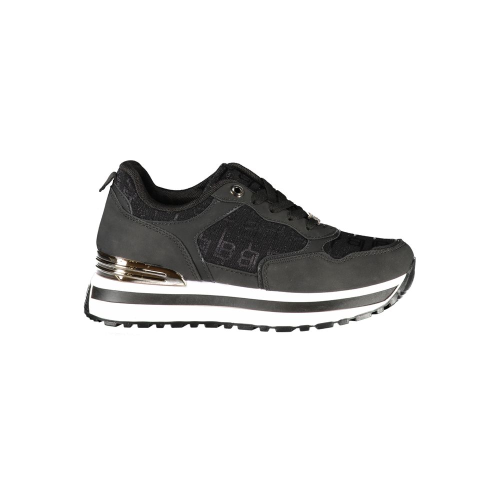 Black Polyester Women Sneaker
