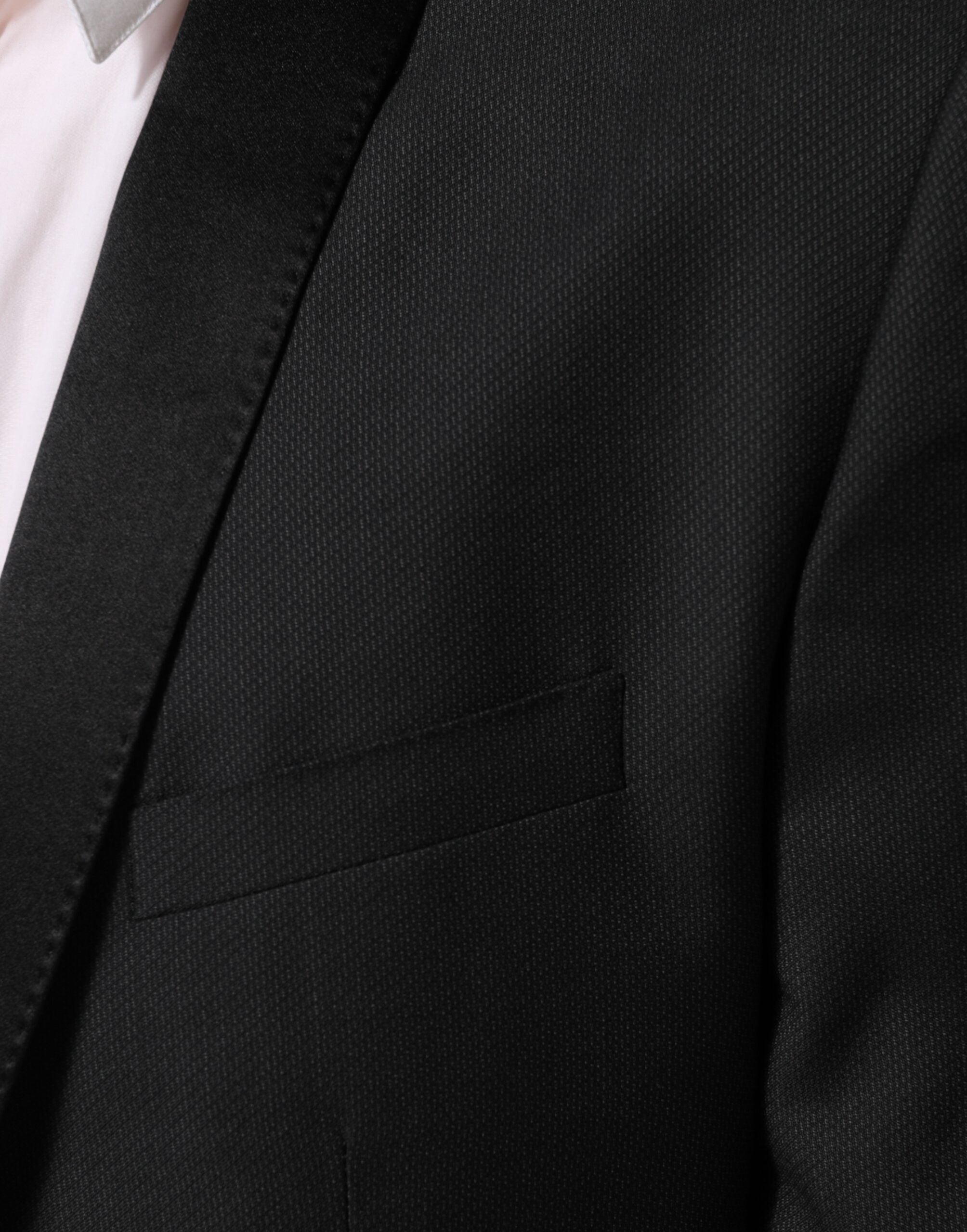 Black Wool GOLD 1 Button Suit Coat Blazer