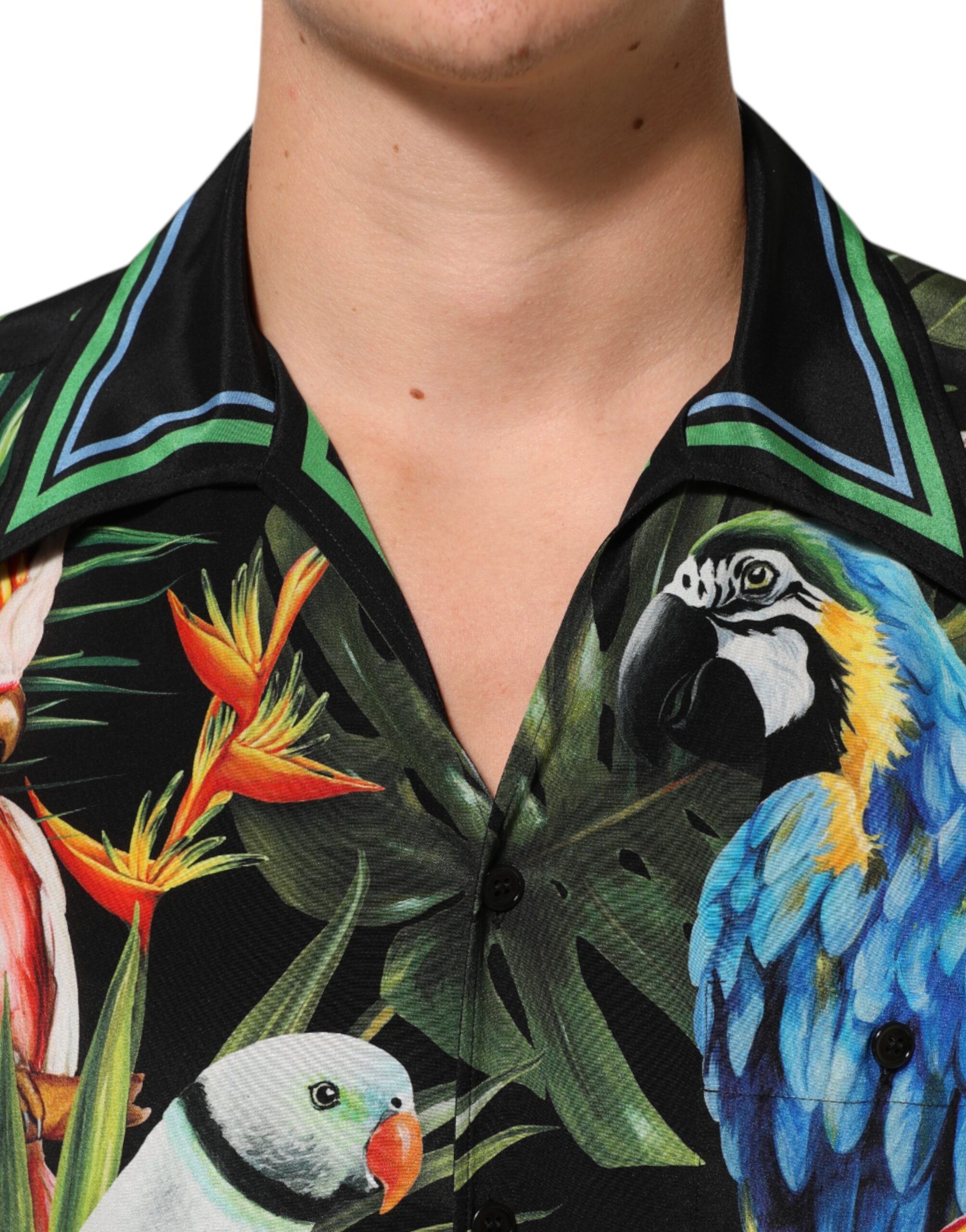 Multicolor Parrot Print Lounge Casual Shirt