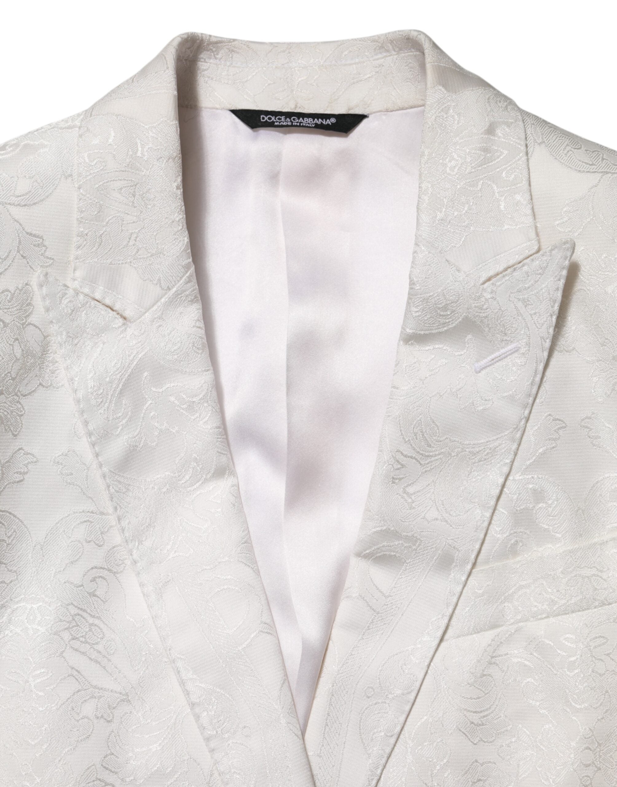 White Brocade 2 Piece MARTINI Formal Suit
