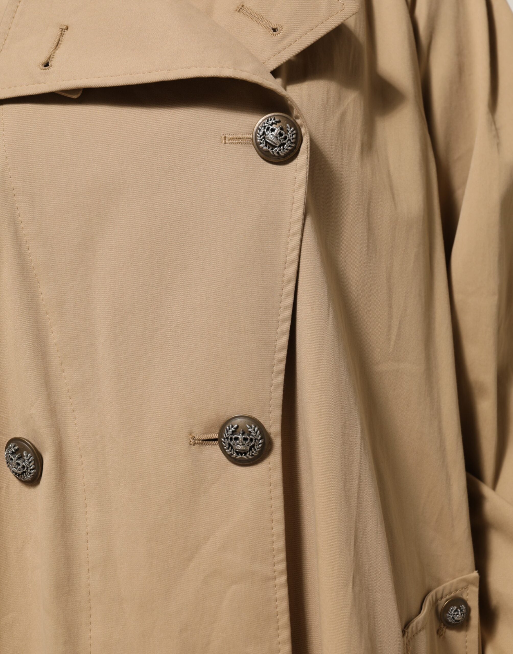 Khaki Double Breasted Trench Coat Jacket