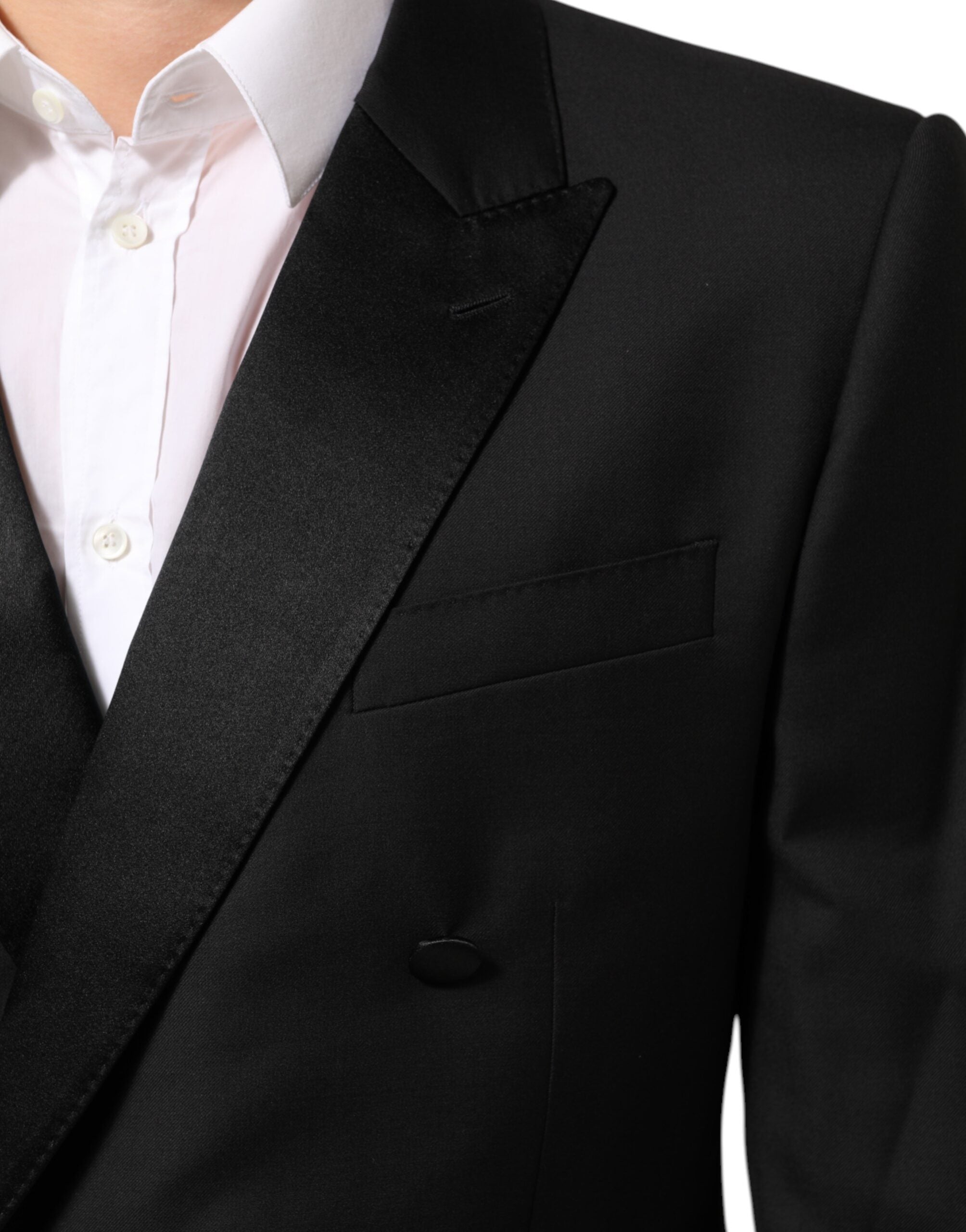 Black MARTINI Double-Breasted Suit Blazer