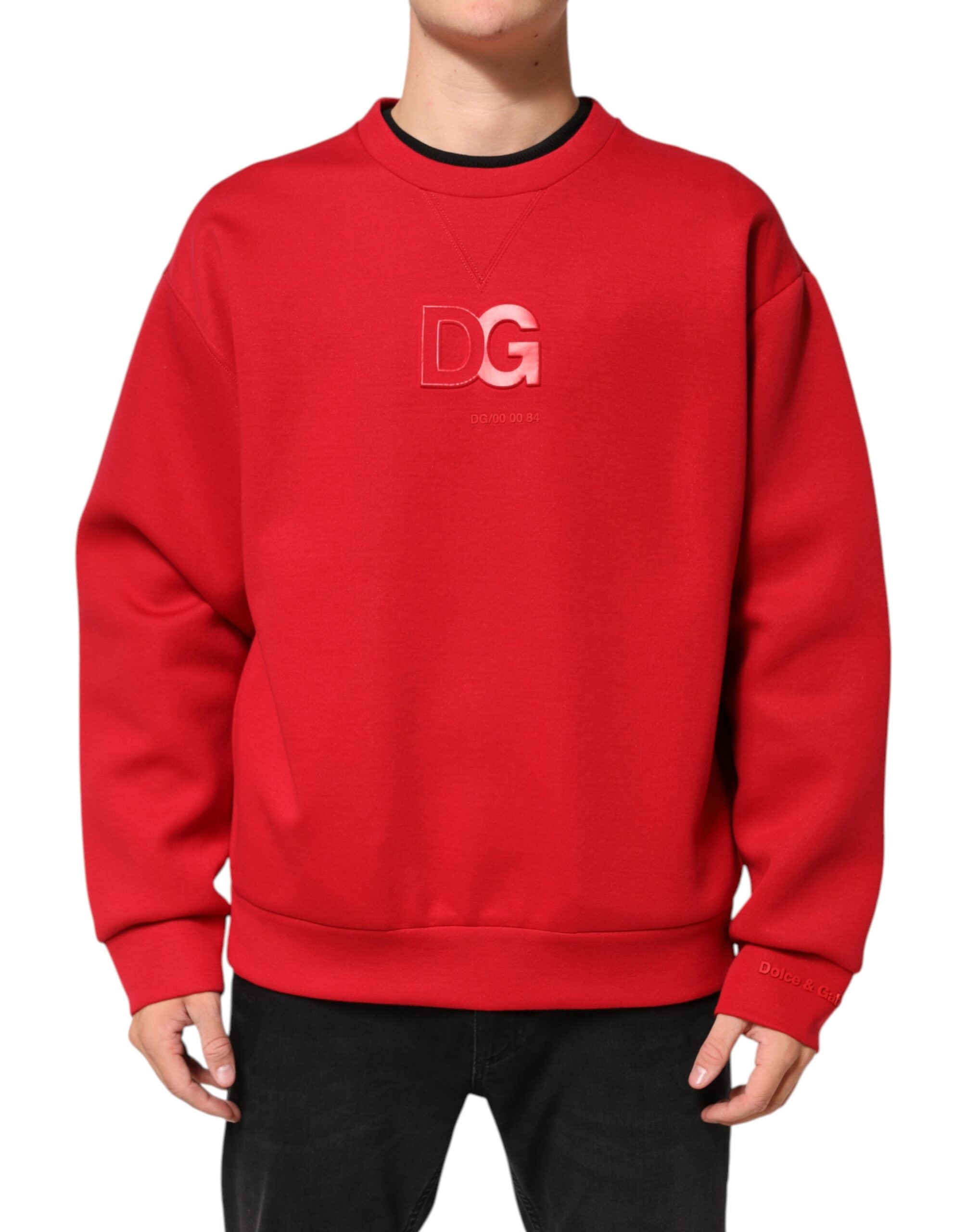 Red DG Logo Crew Neck Men Sweatshirt Sweater