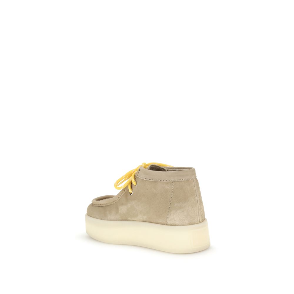 Beige Rubber Platform Sneakers