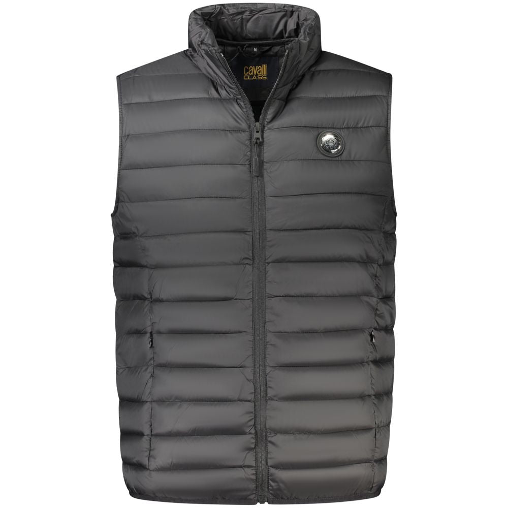 Black Polyester Men Jacket