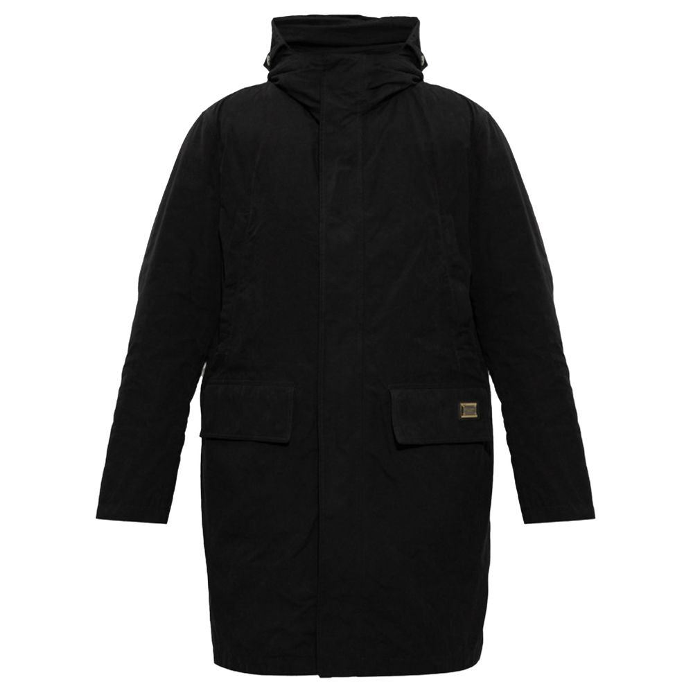 Black Cotton Jackets & Coat