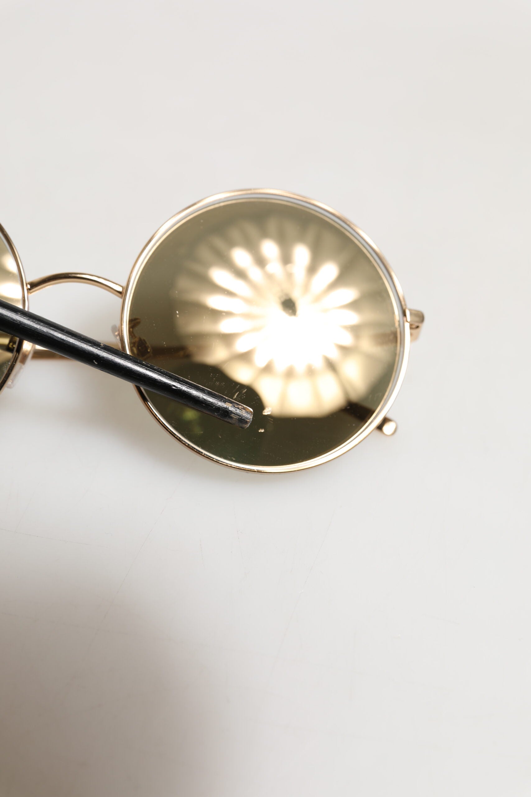 DG2215K Gold Plated Round Lenses Shade Eyewear Sunglasses