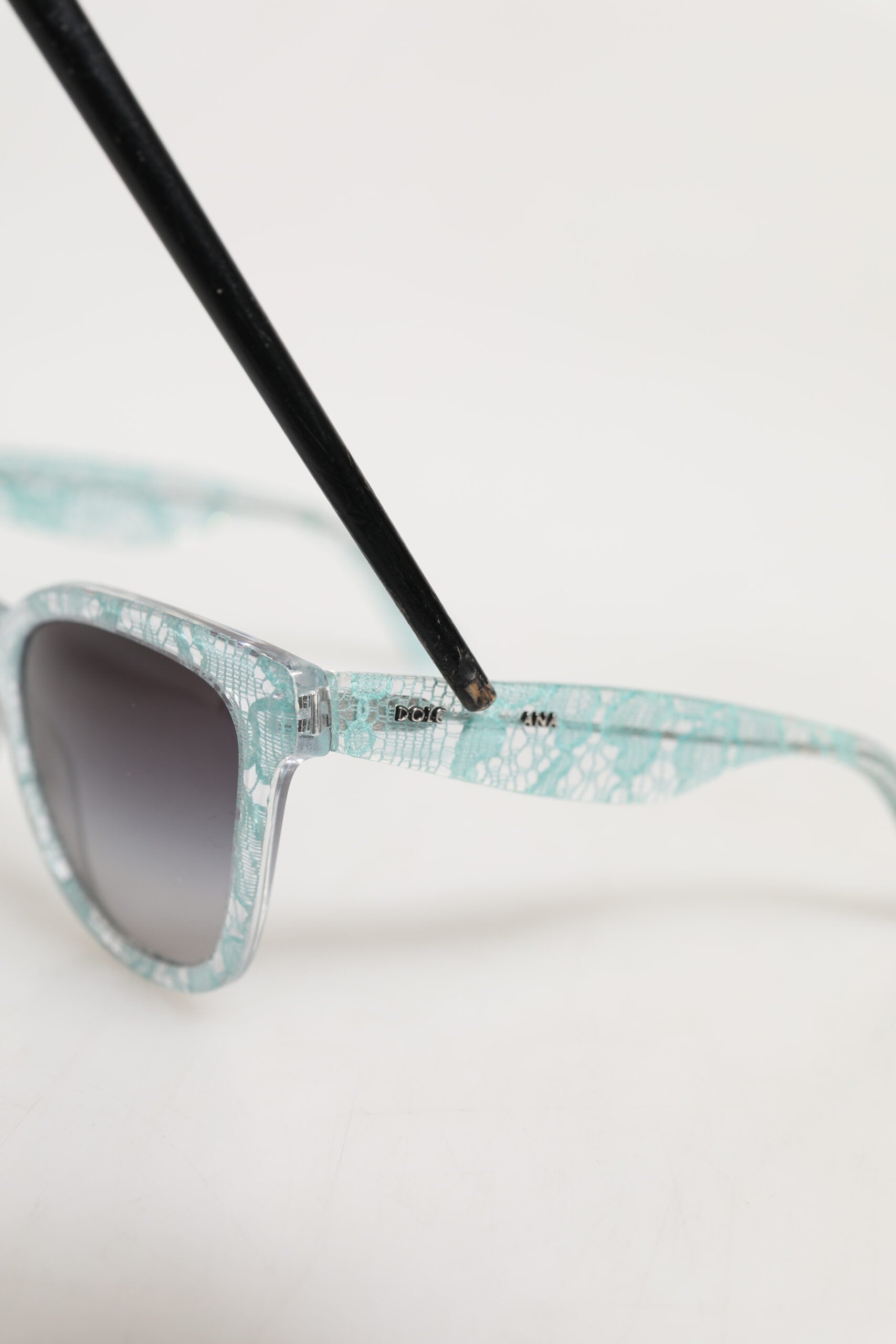 DG4190 Blue Lace Acetate Rectangle Shades Sunglasses