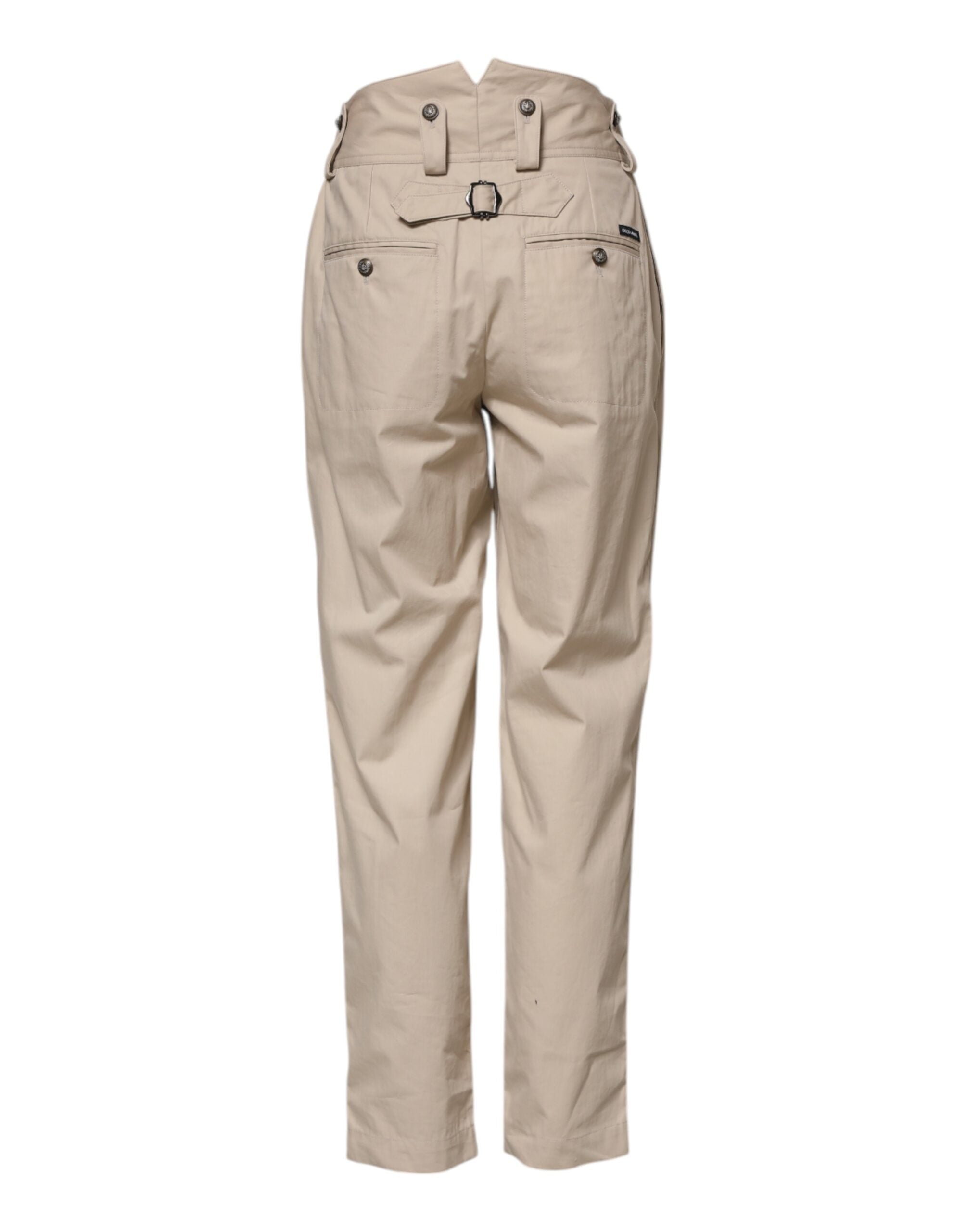 Beige Cotton Tapered Cargo Men Trouser Pants