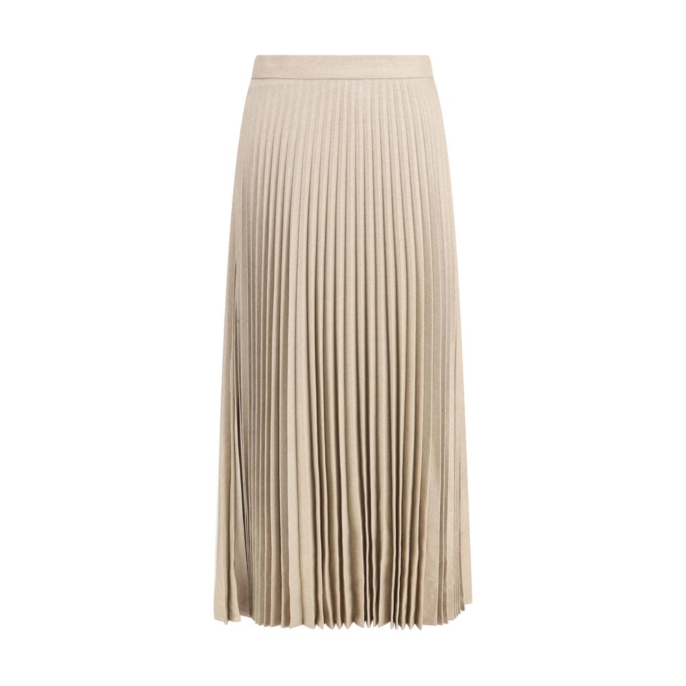 Beige Wool Long Skirt