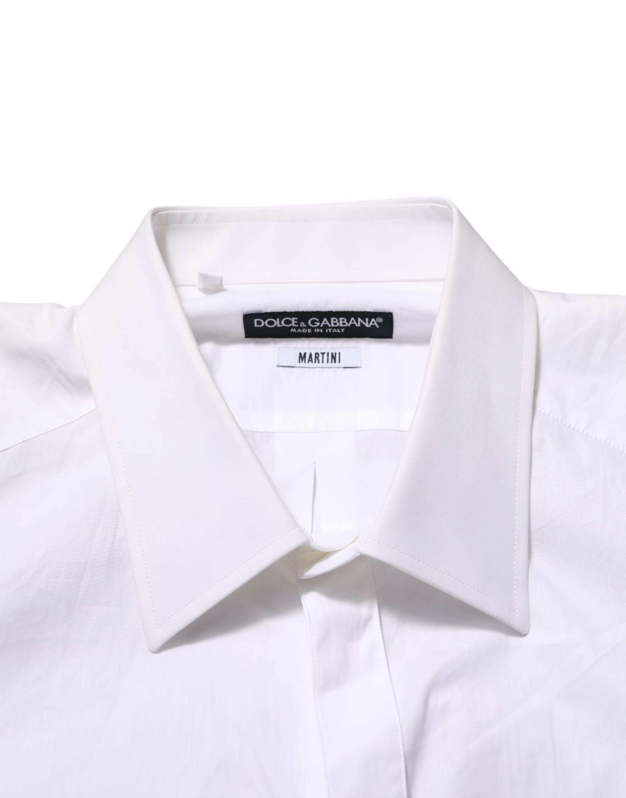 White Cotton MARTINI DG Patch Dress Shirt
