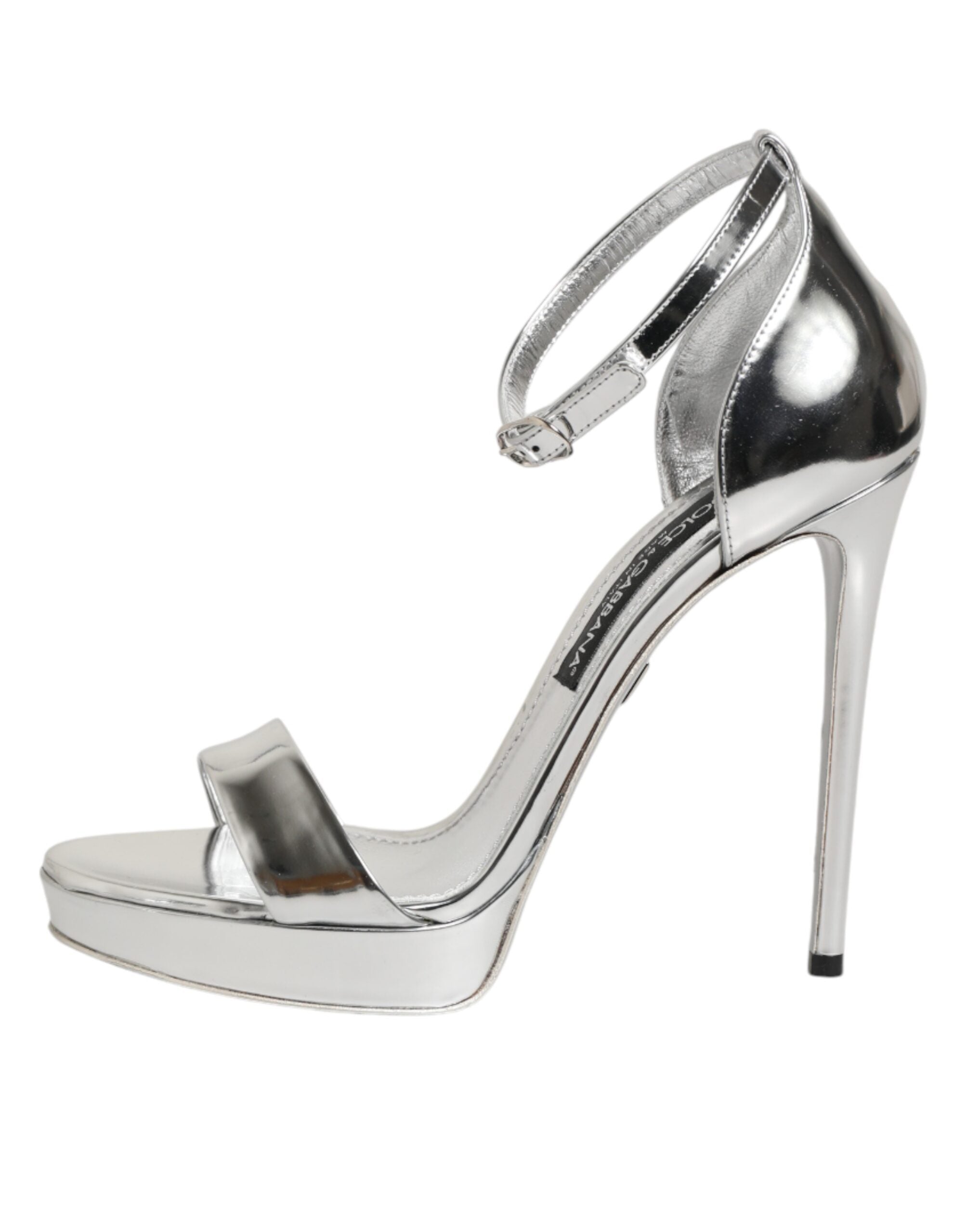 Silver Leather Platform Keira Sandals Shoes