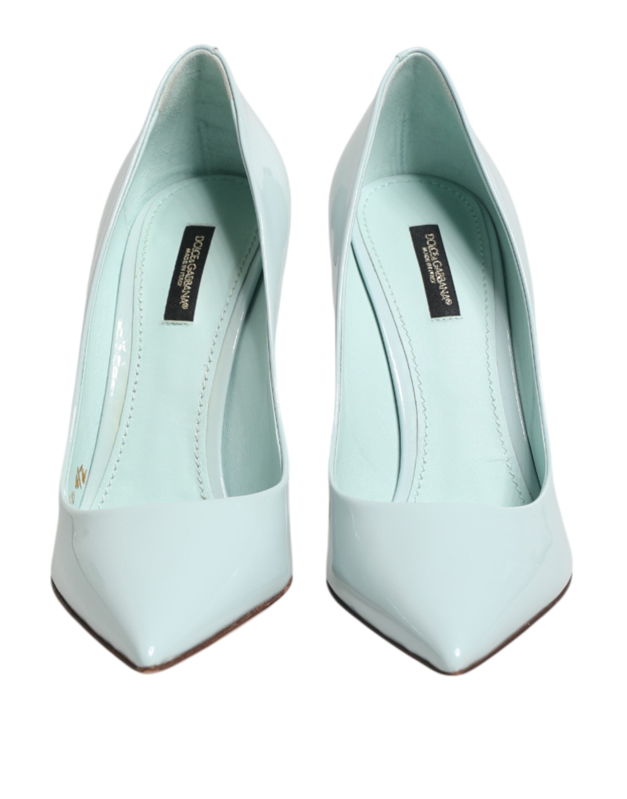 Mint Green Leather Stiletto Heels Pumps Shoes