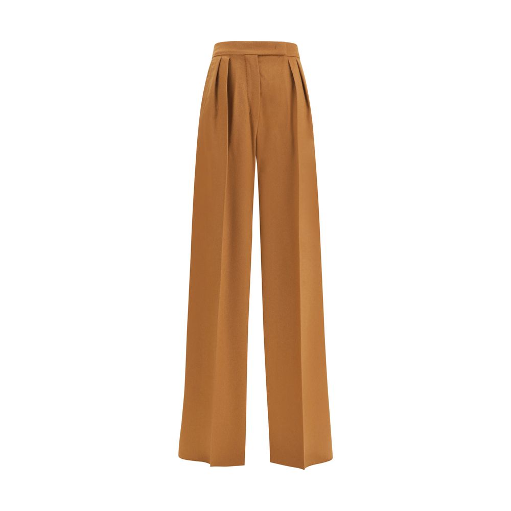 Beige Camel Hair Casual Pants