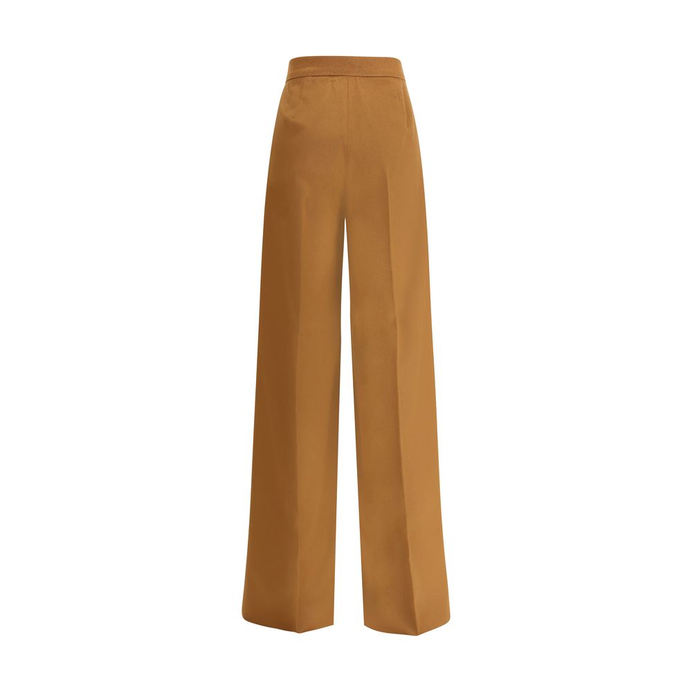 Beige Camel Hair Casual Pants