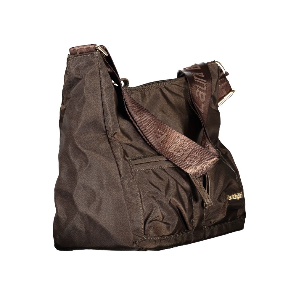 Brown Polyester Women Handbag