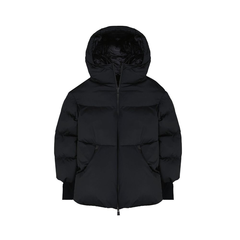 Black Polyamide Full-Length Jacket